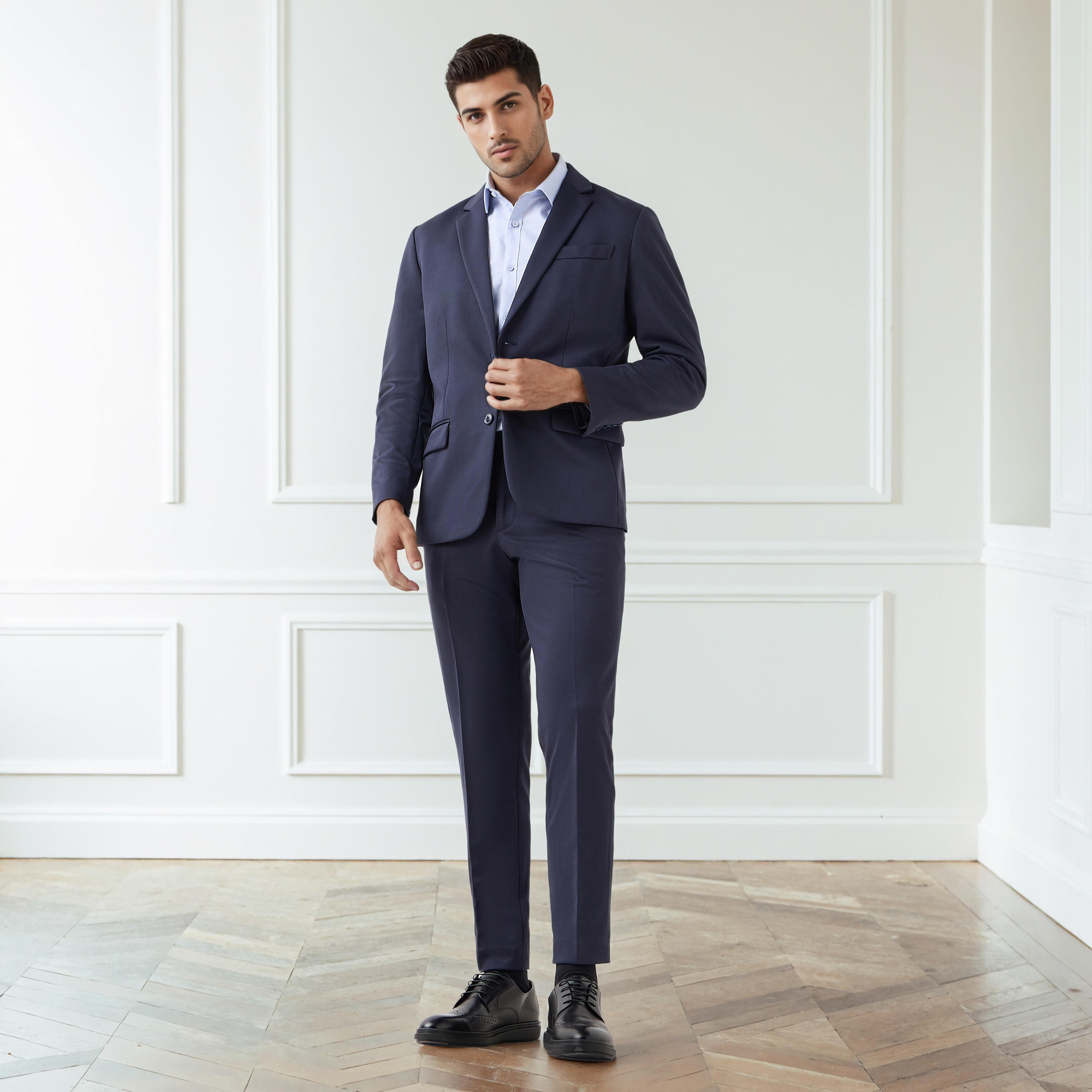 قميص بارز الملمس بياقة وقصة عادية وأكمام طويلة للرجال-men-clothing-shirts-image-3