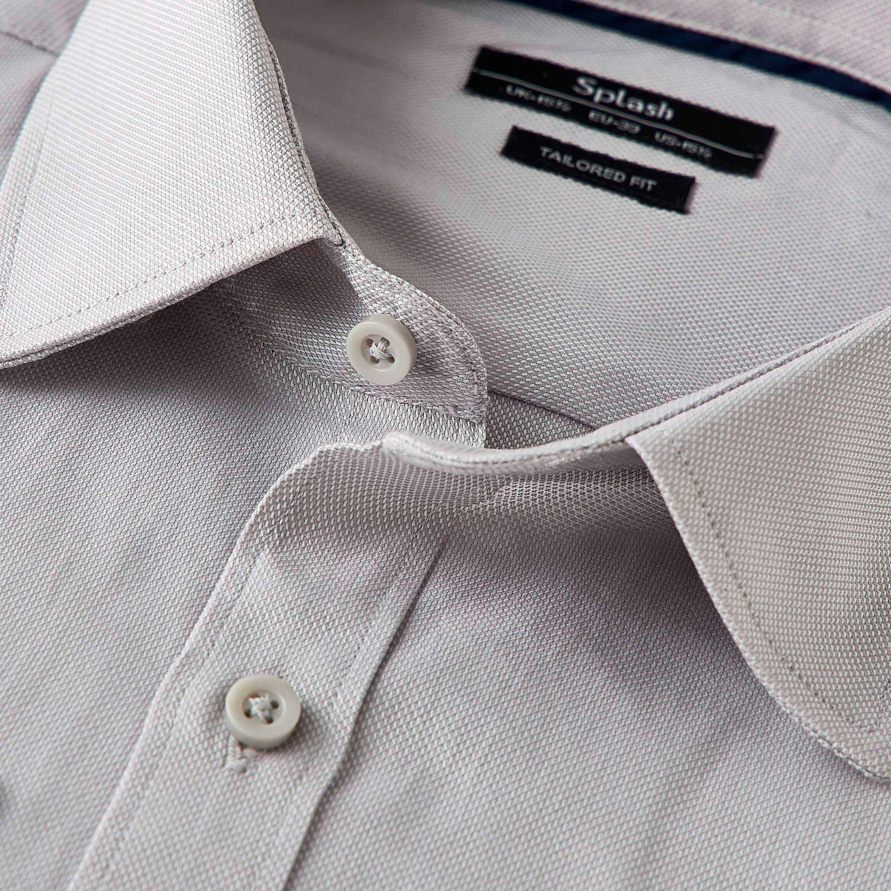 Men Regular Fit Collared Textured Long Sleeves Shirt-men-clothing-shirts-image-2