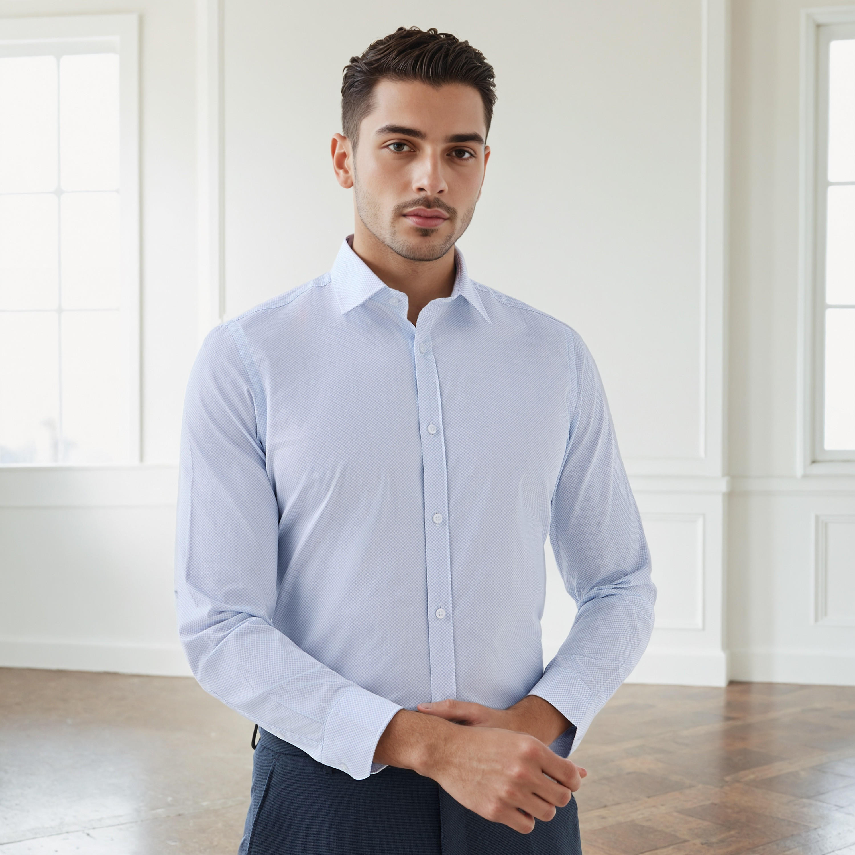 Men Regular Fit Collared Printed Long Sleeves Shirt-men-clothing-shirts-image-1