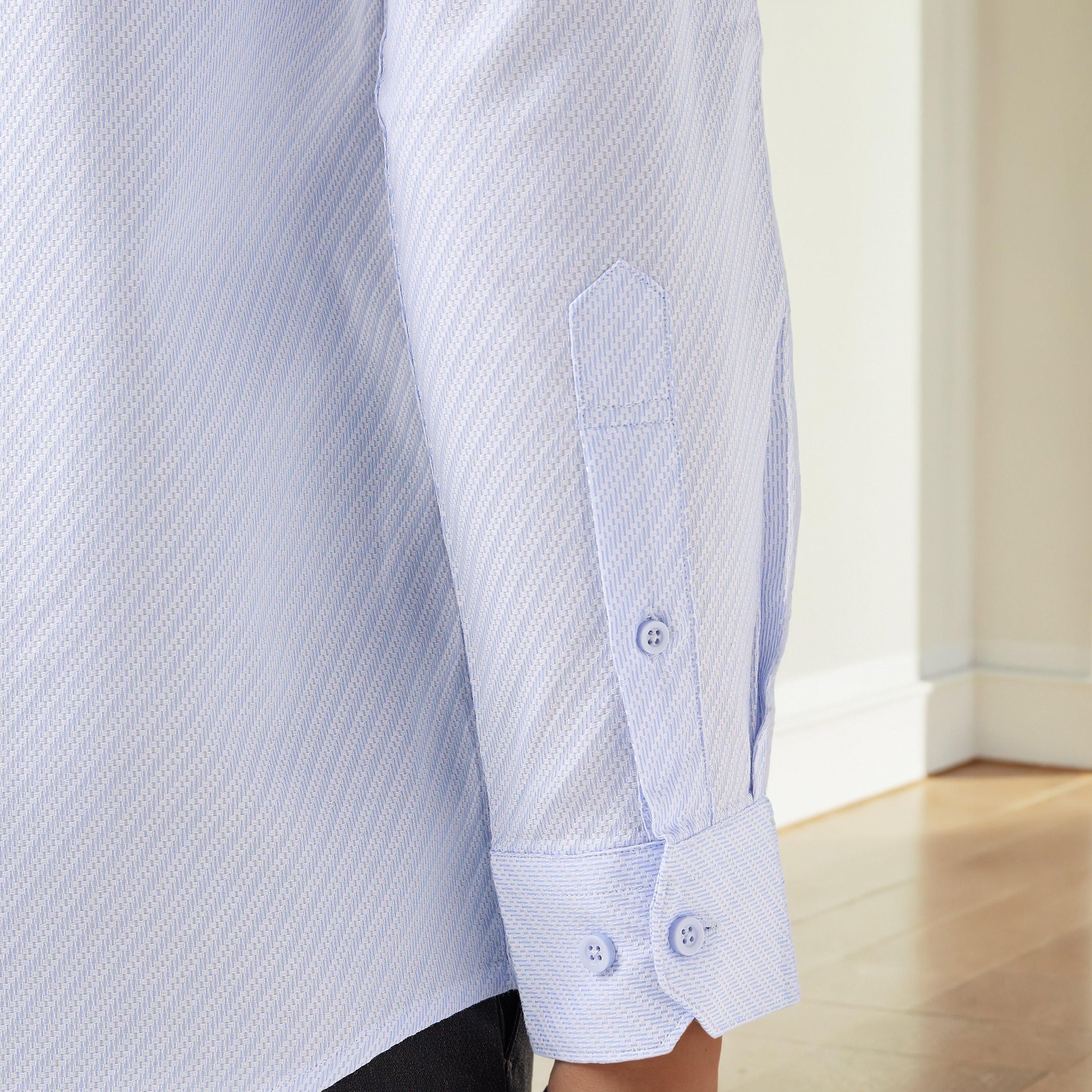 Men Regular Fit Collared Textured Long Sleeves Shirt-men-clothing-shirts-image-4