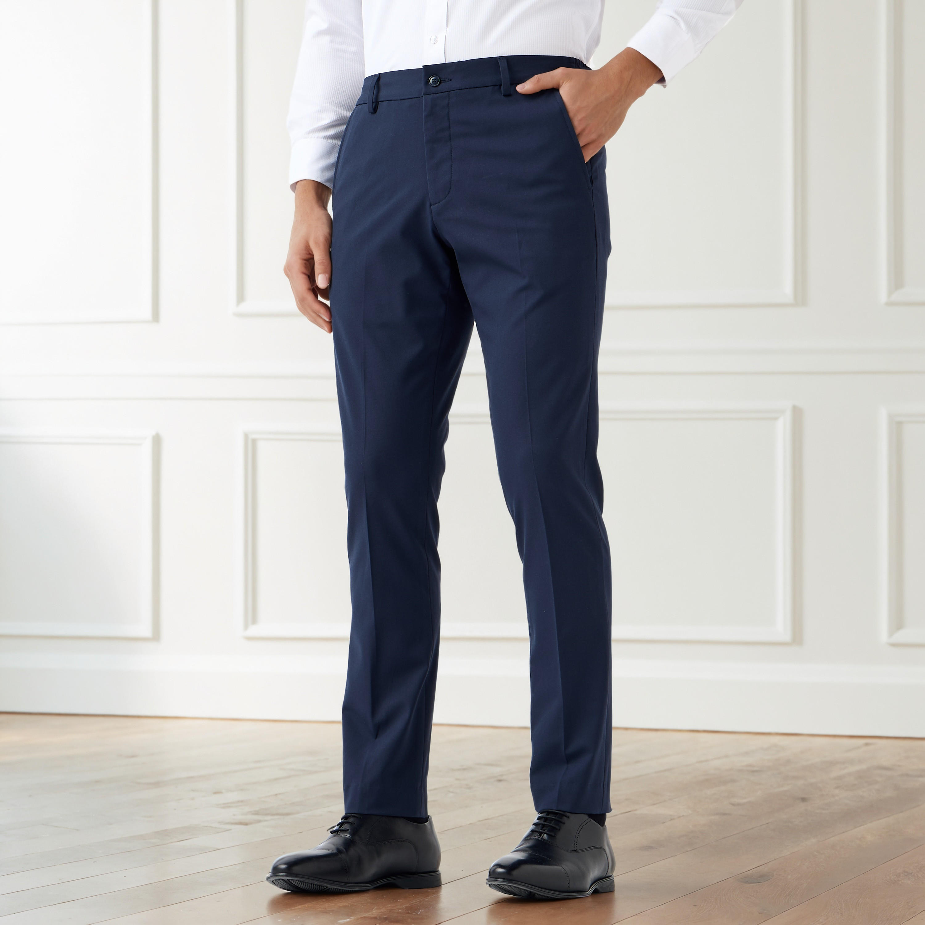 بنطلون رسمي بقصة سليم للرجال-men-clothing-bottoms-trousersandchinos-trousers-image-1