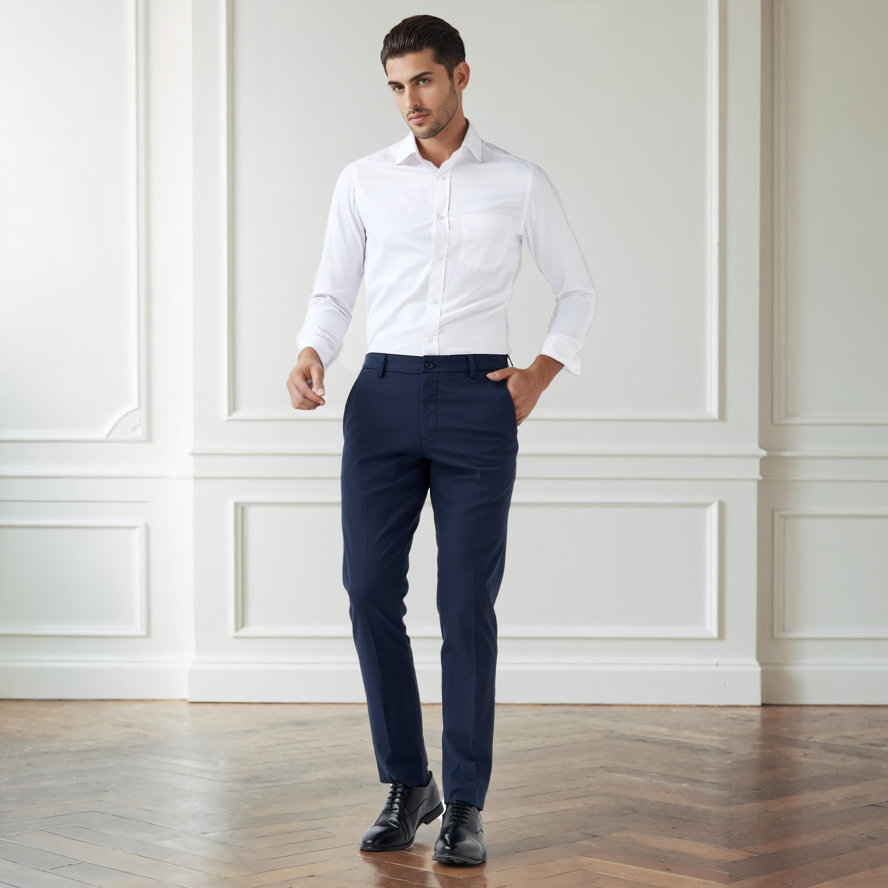 بنطلون رسمي بقصة سليم للرجال-men-clothing-bottoms-trousersandchinos-trousers-image-2