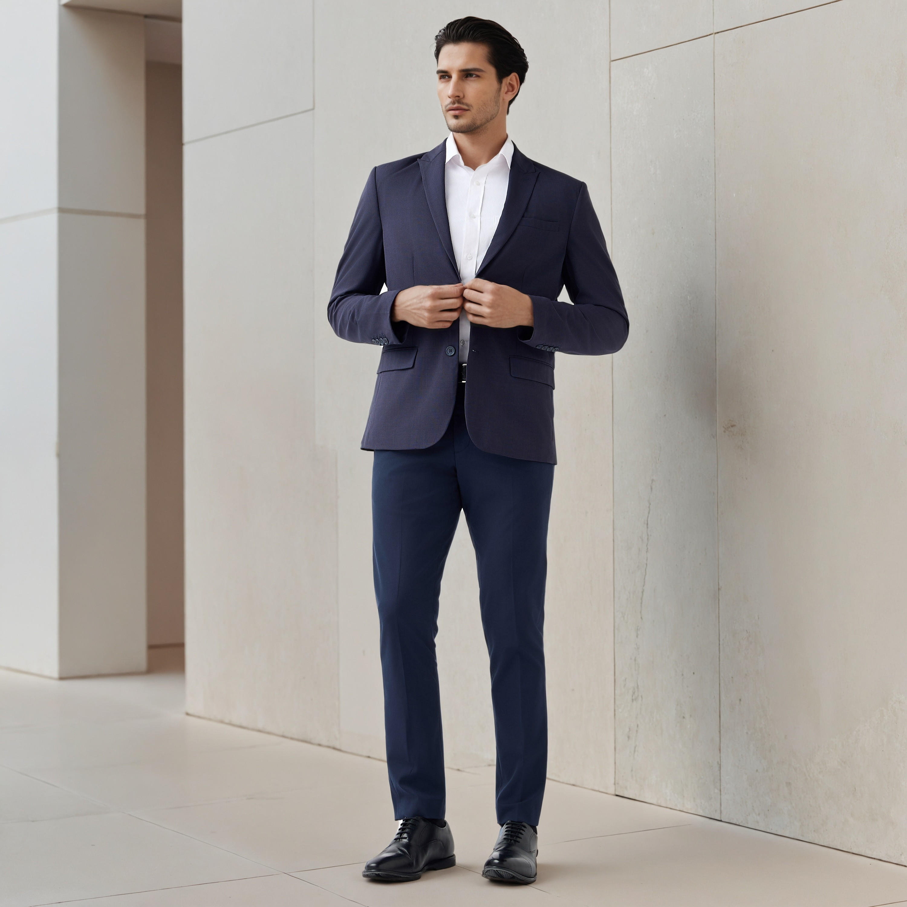 Men Regular Fit Peak Lapel Blazer-men-winterwear-jacketsandblazers-image-2