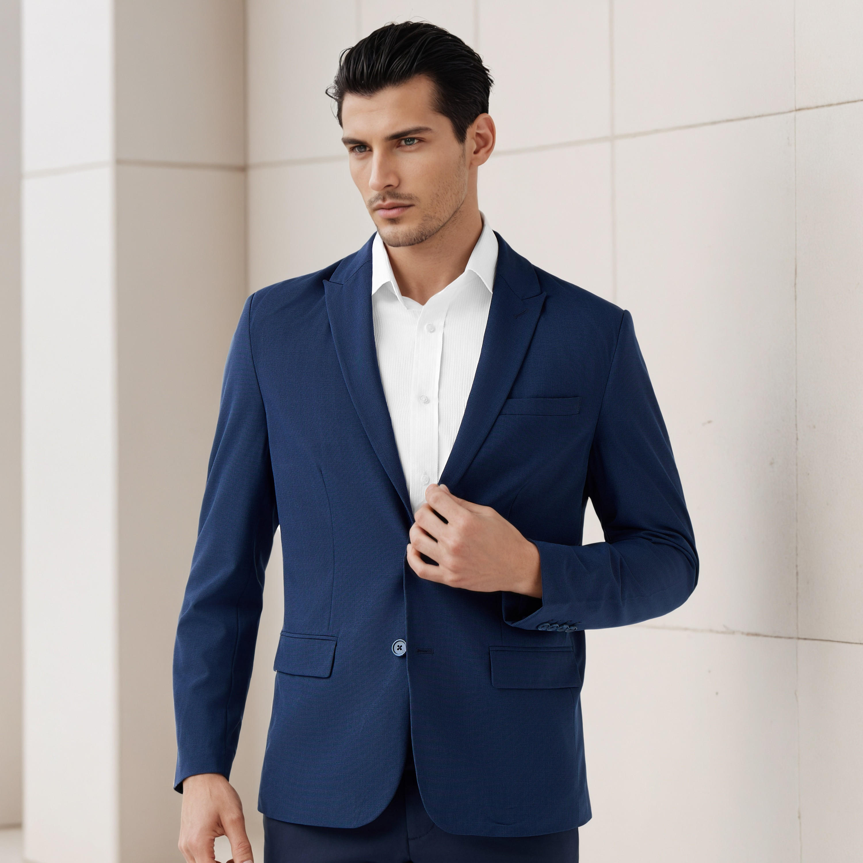 Men Regular Fit Peak Lapel Blazer-men-winterwear-jacketsandblazers-image-1