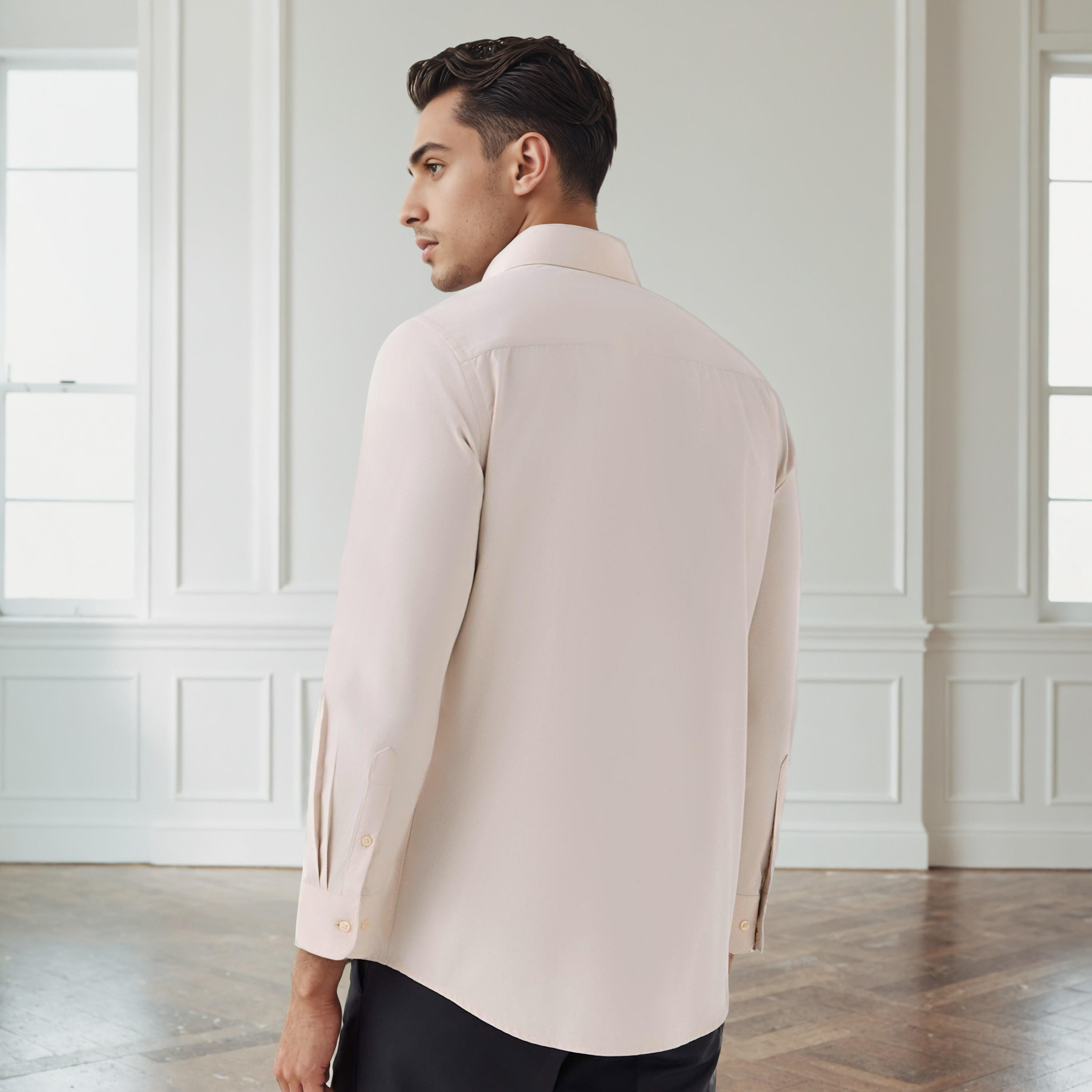 Men Regular Fit Collared Dobby Textured Long Sleeves Shirt-men-clothing-shirts-image-3