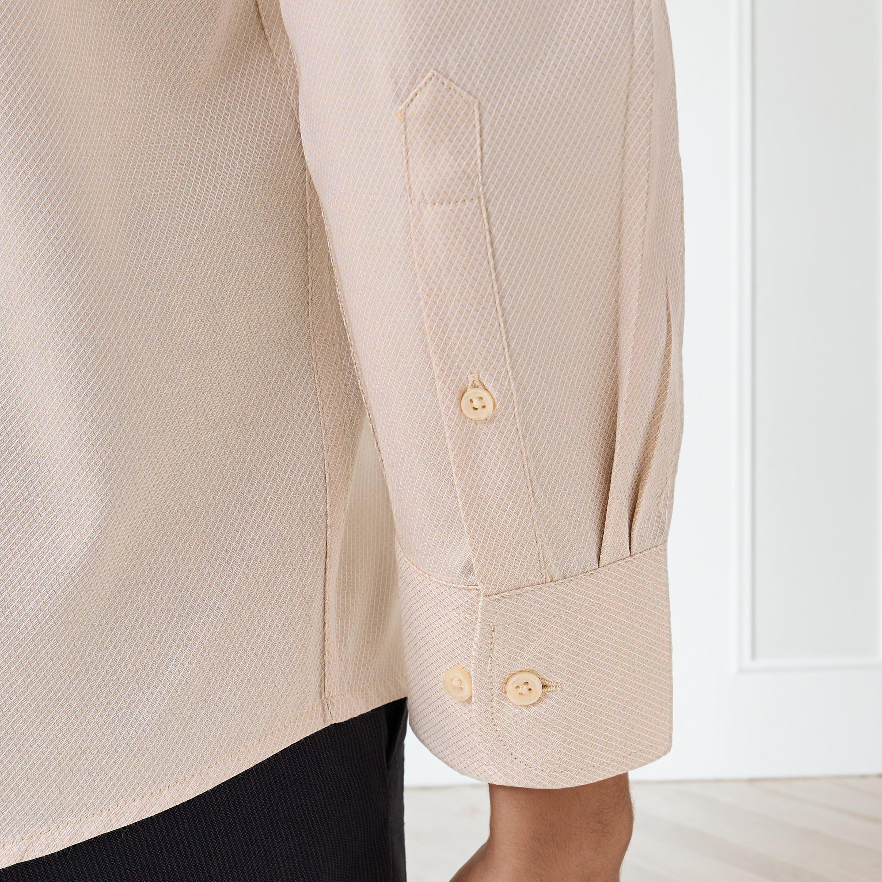 Men Regular Fit Collared Dobby Textured Long Sleeves Shirt-men-clothing-shirts-image-4