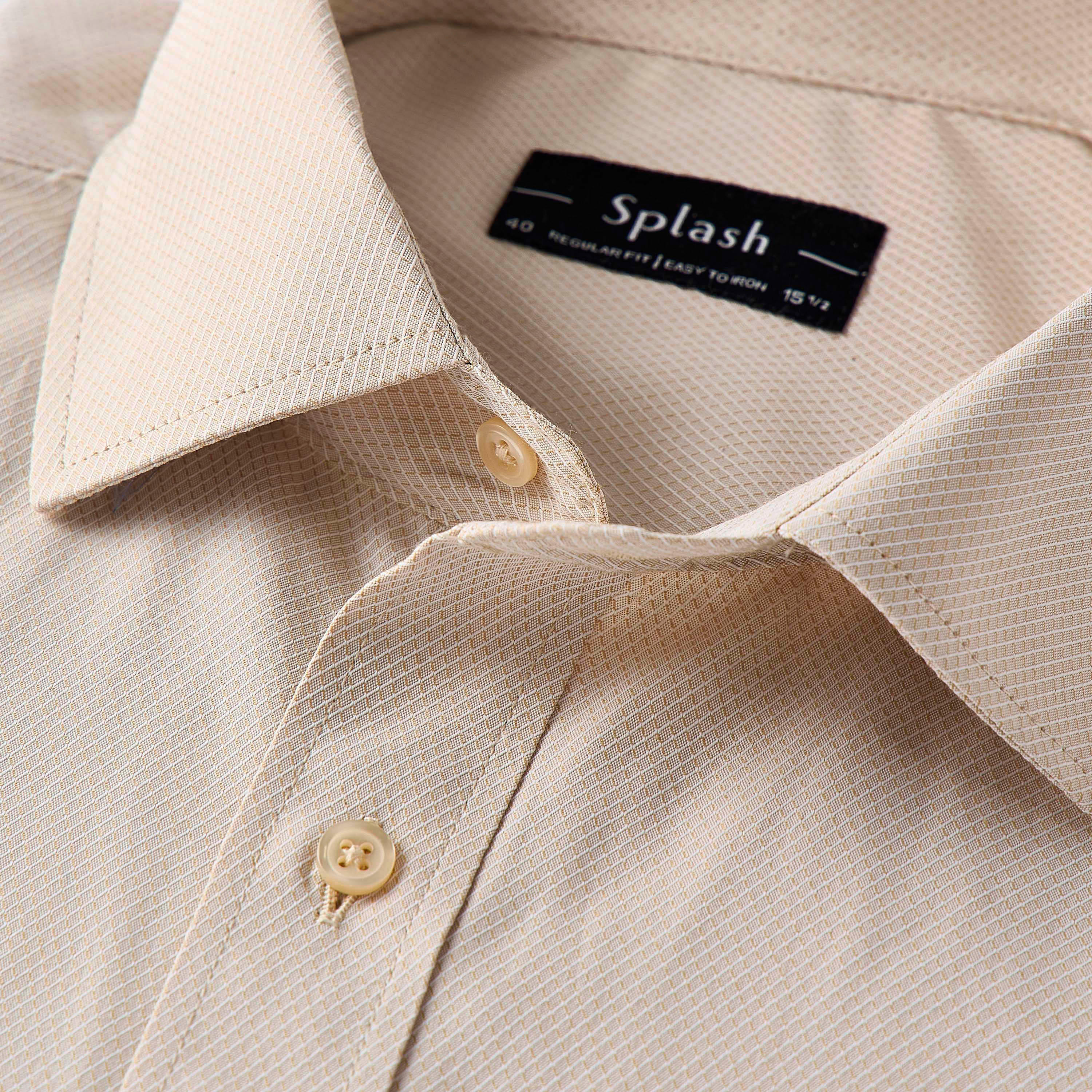 Men Regular Fit Collared Dobby Textured Long Sleeves Shirt-men-clothing-shirts-image-6