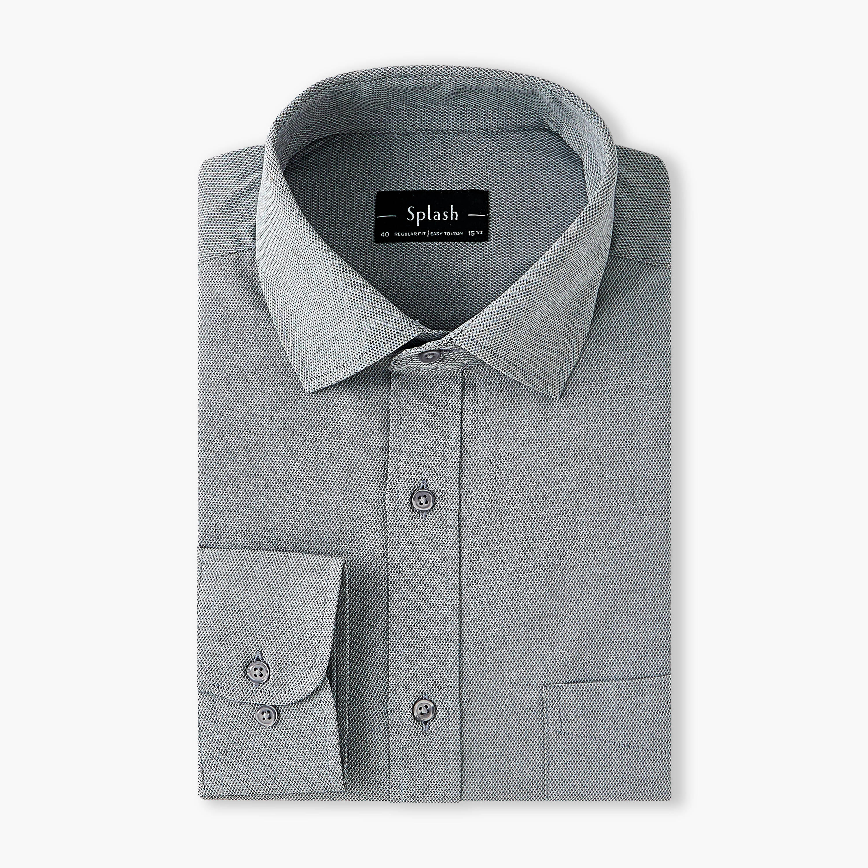 Men Regular Fit Collared Dobby Textured Long Sleeves Shirt-men-clothing-shirts-image-5