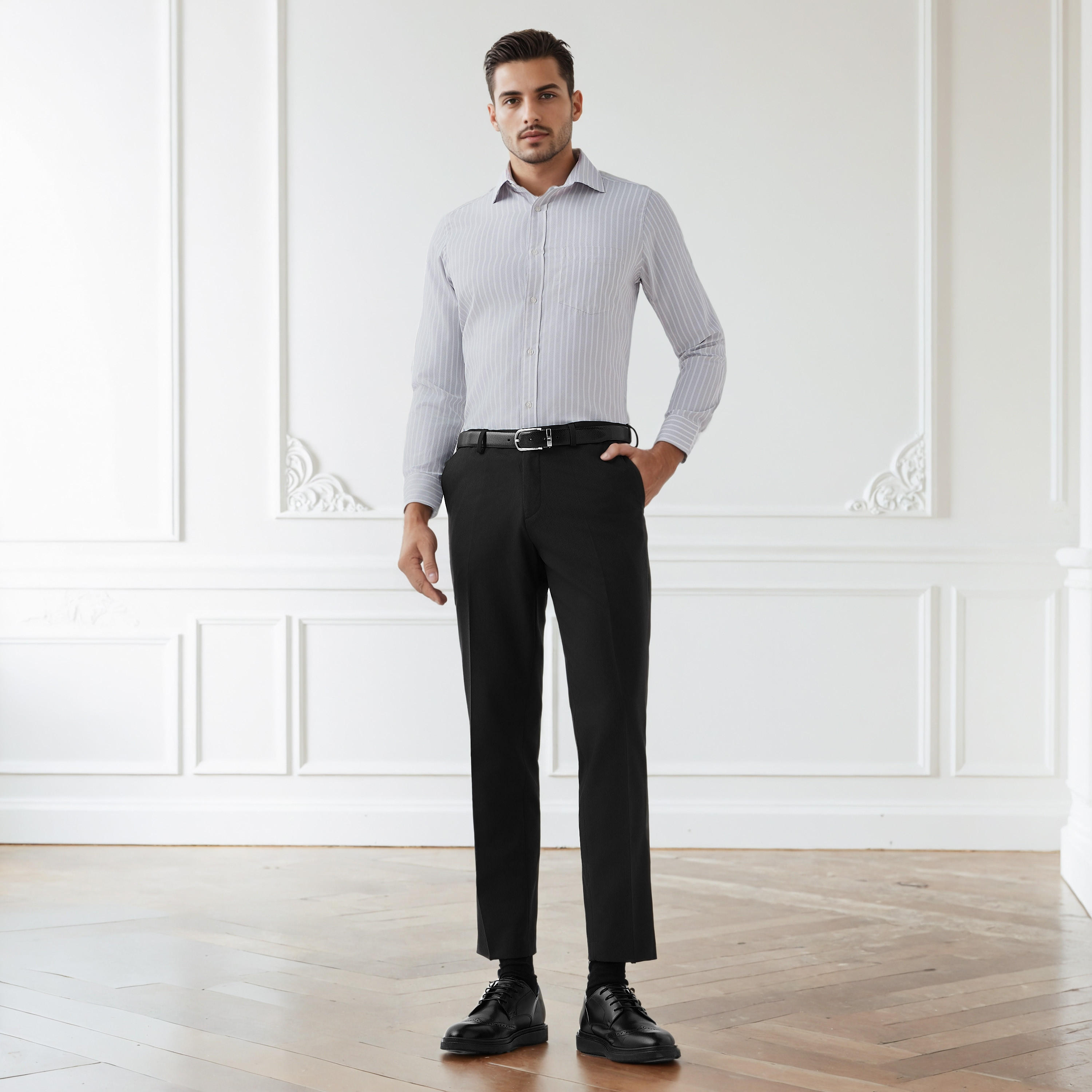 Men Regular Fit Striped Long Sleeves Shirt-men-clothing-shirts-image-2