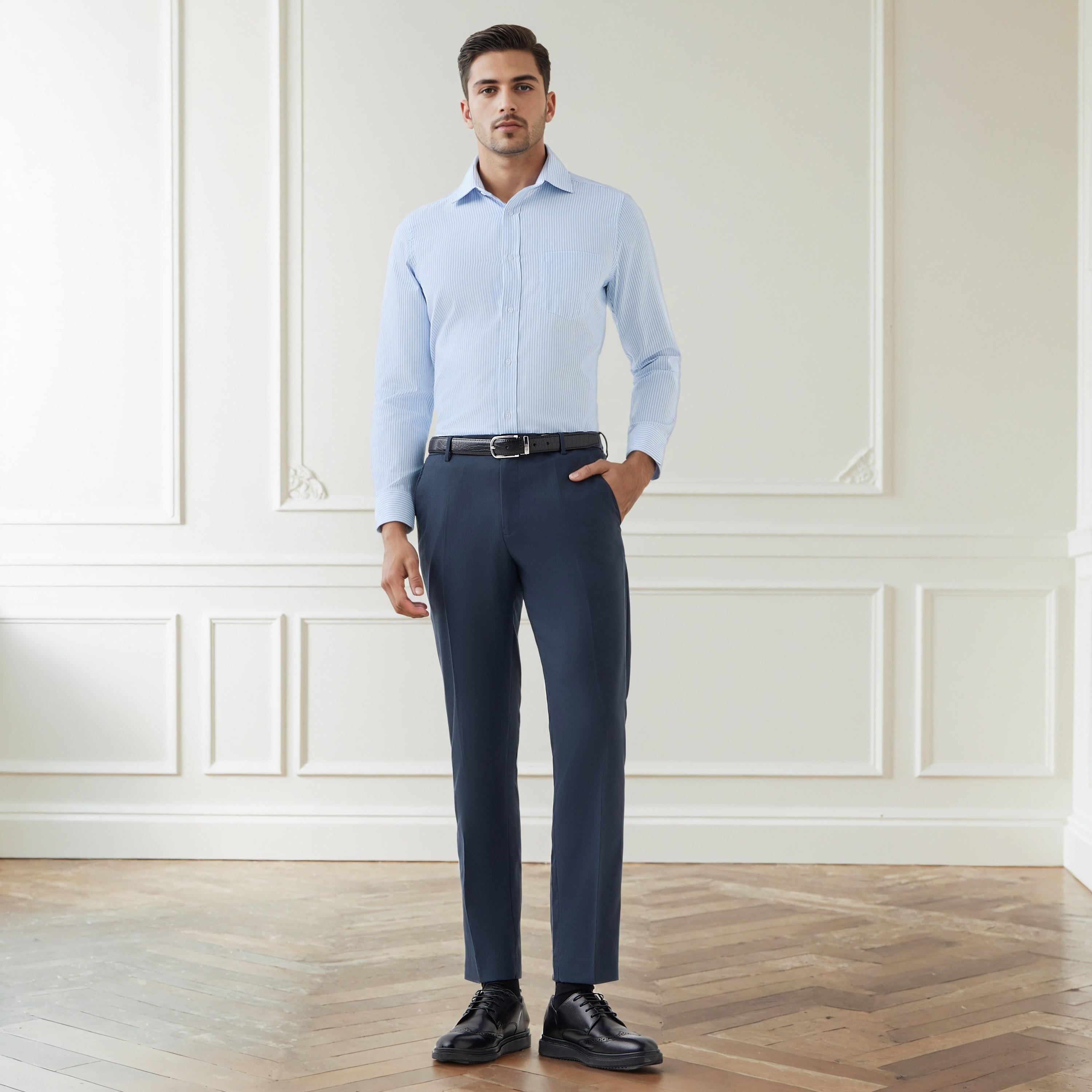 قميص رجالي مخطط بقصة عادية وأكمام طويلة-men-clothing-shirts-image-3