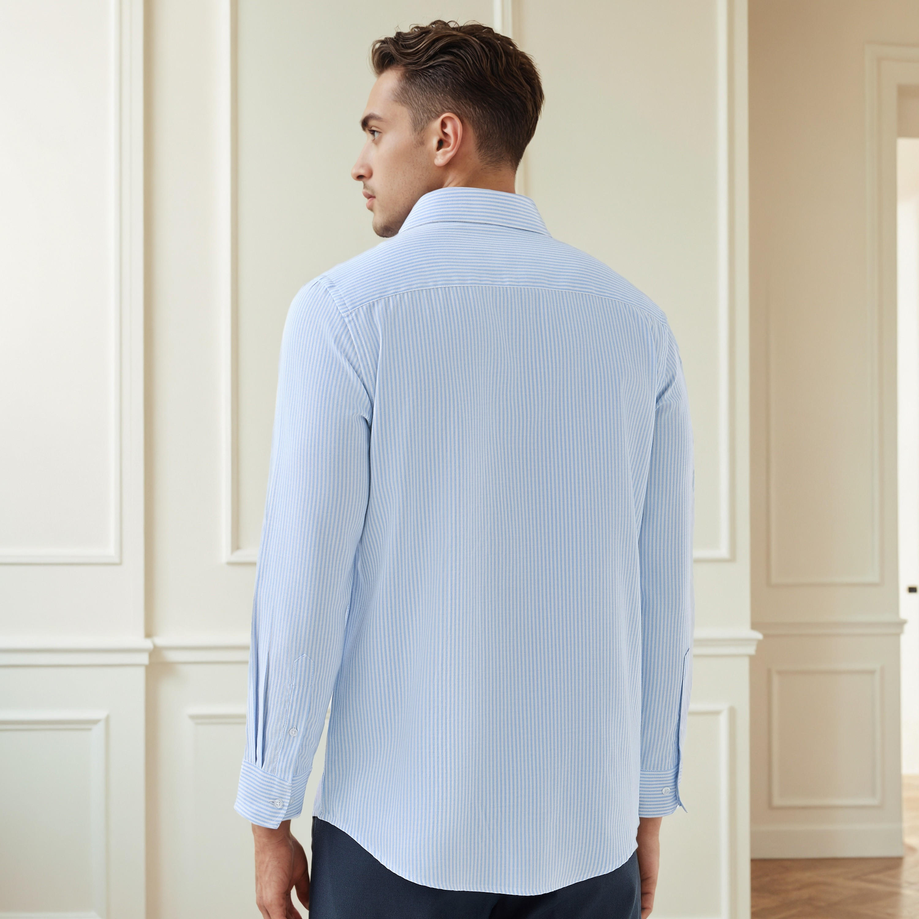 قميص رجالي مخطط بقصة عادية وأكمام طويلة-men-clothing-shirts-image-2