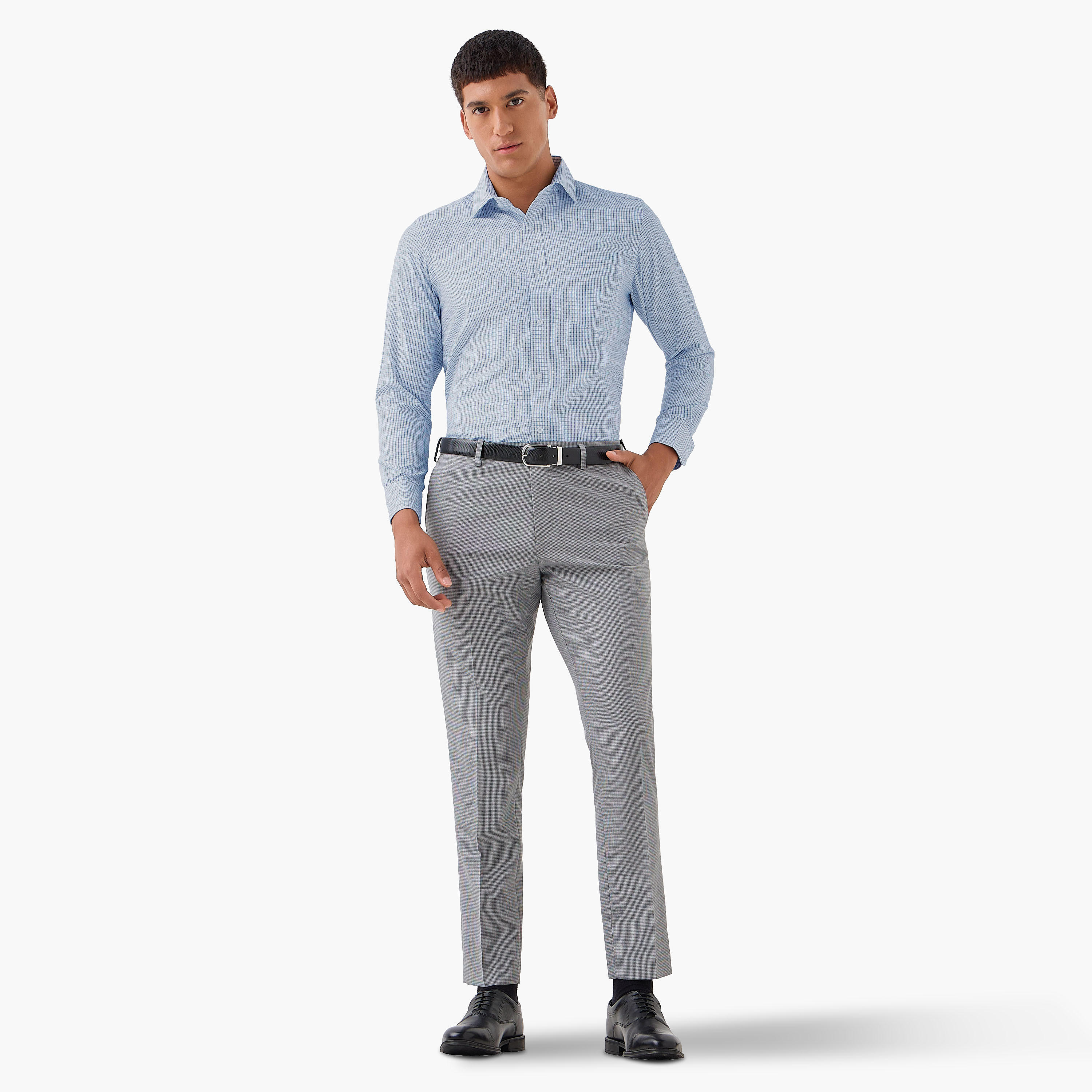Men Regular Fit Checked Long Sleeves Shirt-men-clothing-shirts-image-4