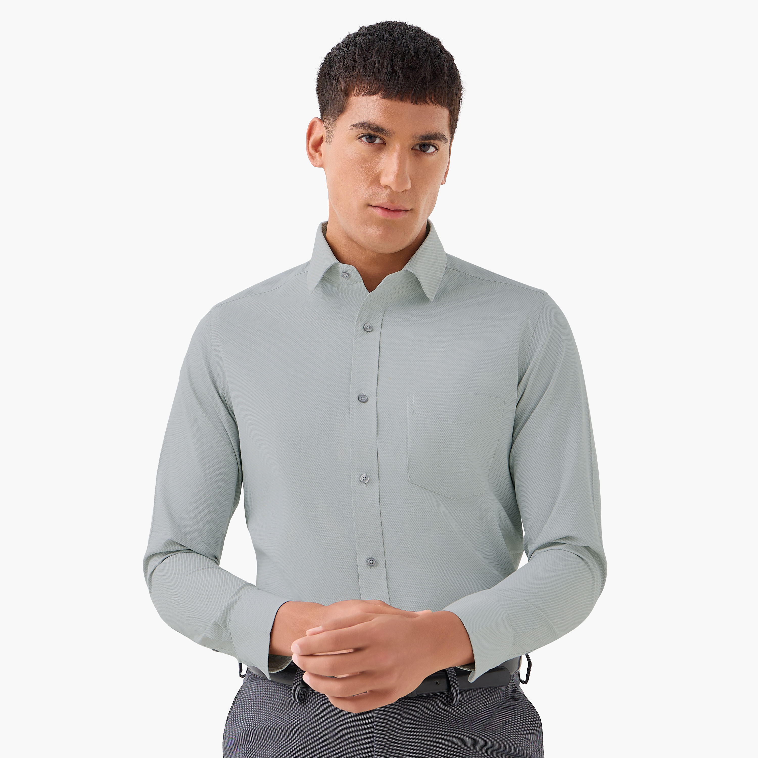 Men Regular Fit Dobby Long Sleeves Shirt-men-clothing-shirts-image-1