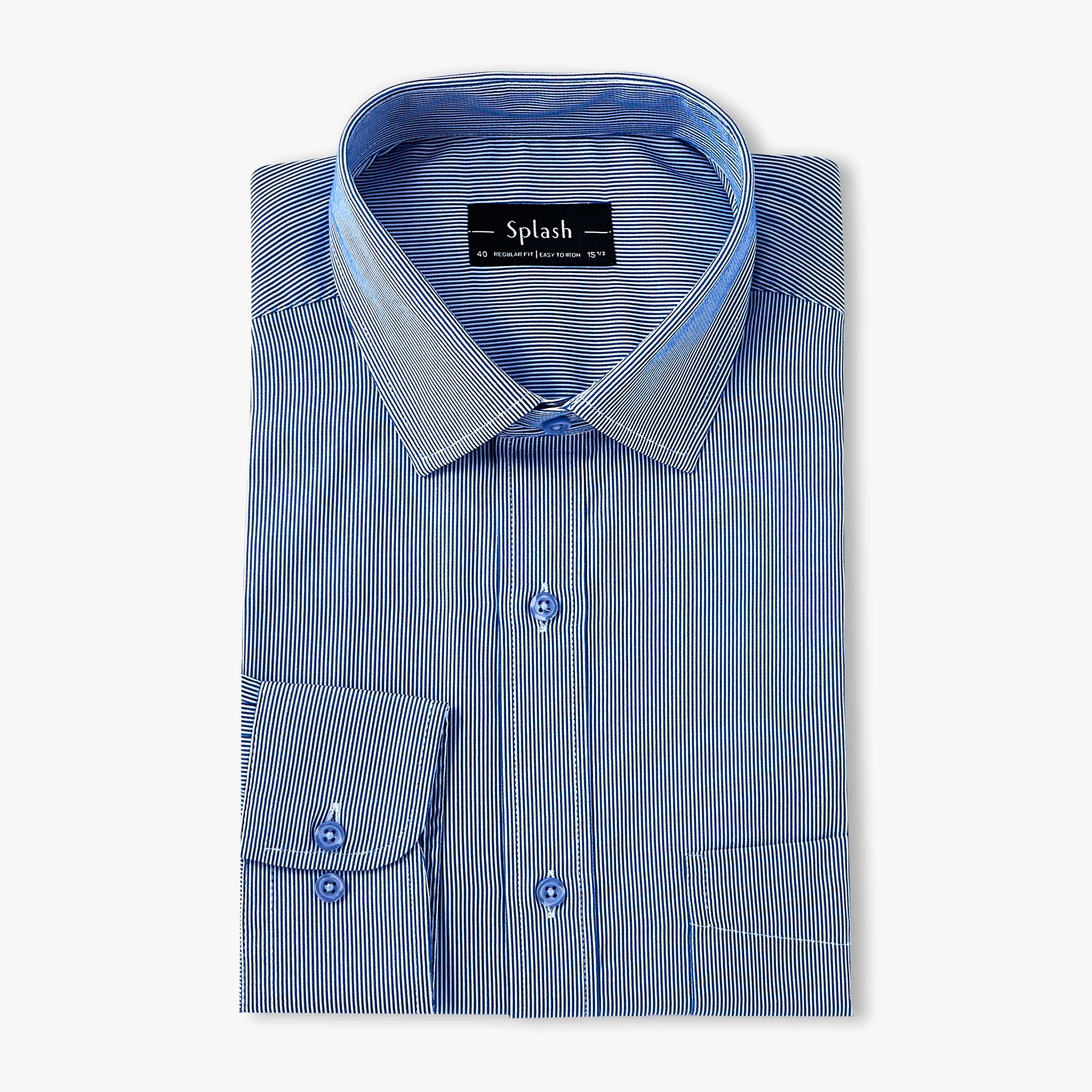 قميص بقصّة عادية وياقة واسعة وأكمام طويلة للرجال-men-clothing-shirts-image-3