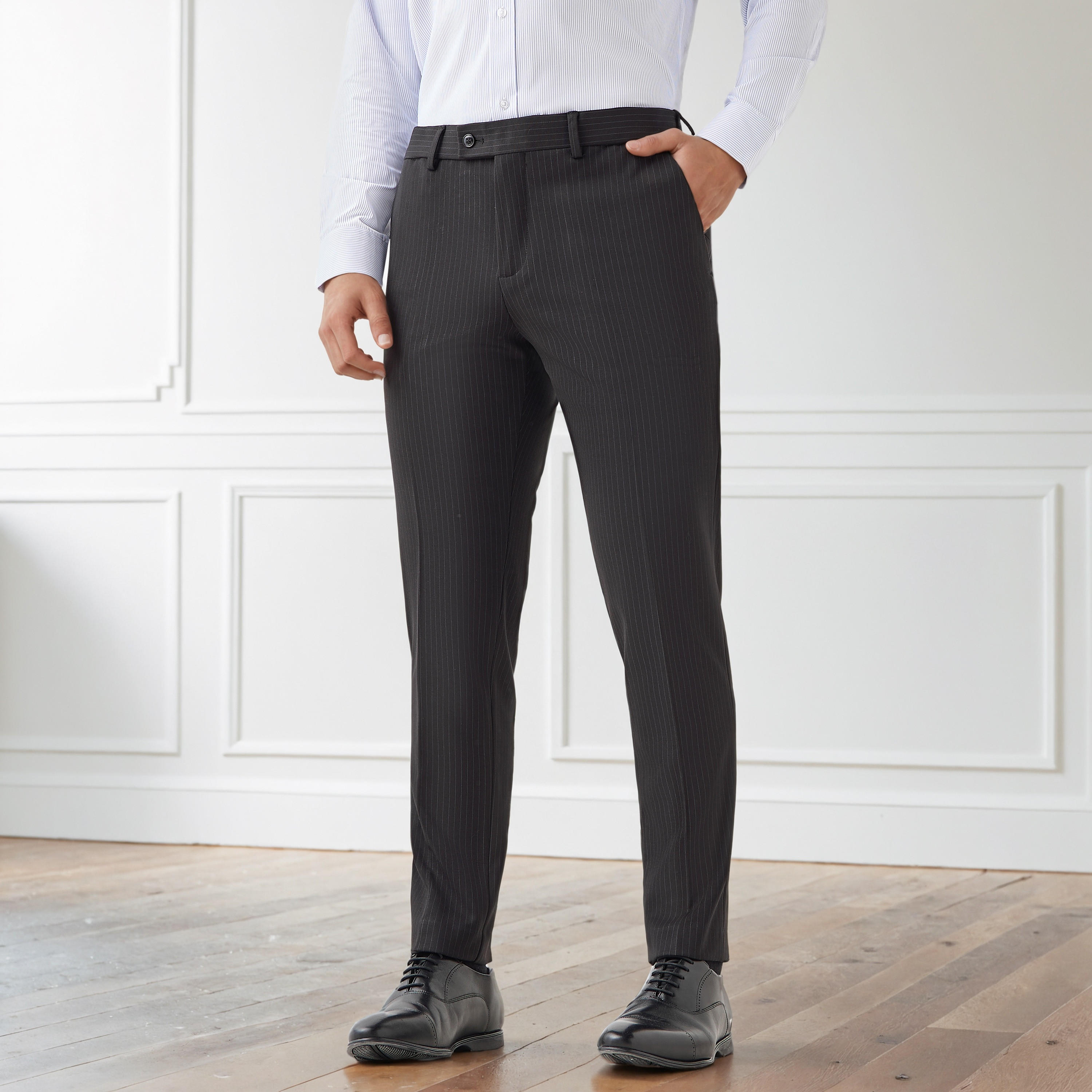 بنطلون رسمي مزيج البوليستر بقصة عادية للرجال-men-clothing-bottoms-trousersandchinos-trousers-image-4