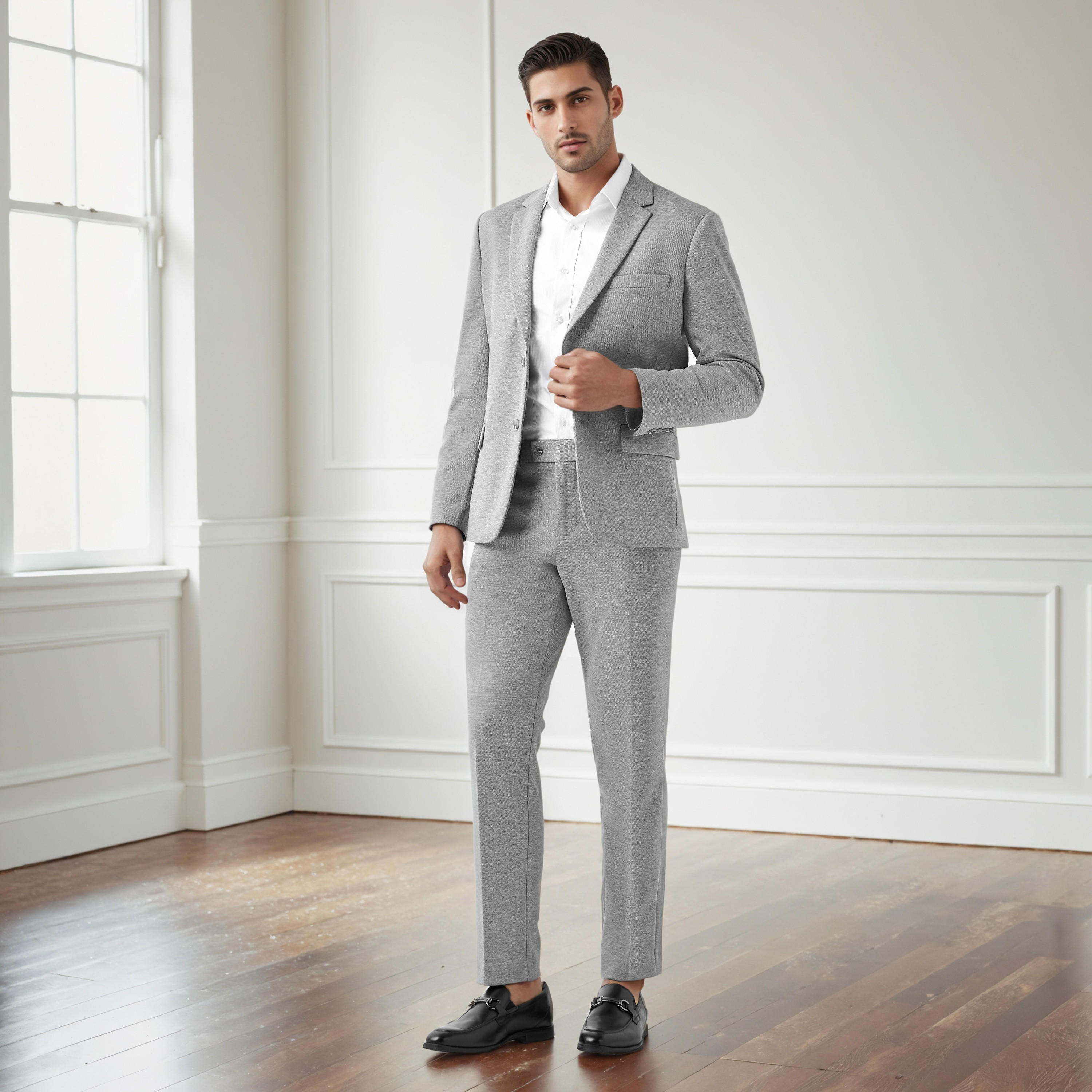 Textured Twill Notch Lapel Blazer-men-winterwear-jacketsandblazers-image-2