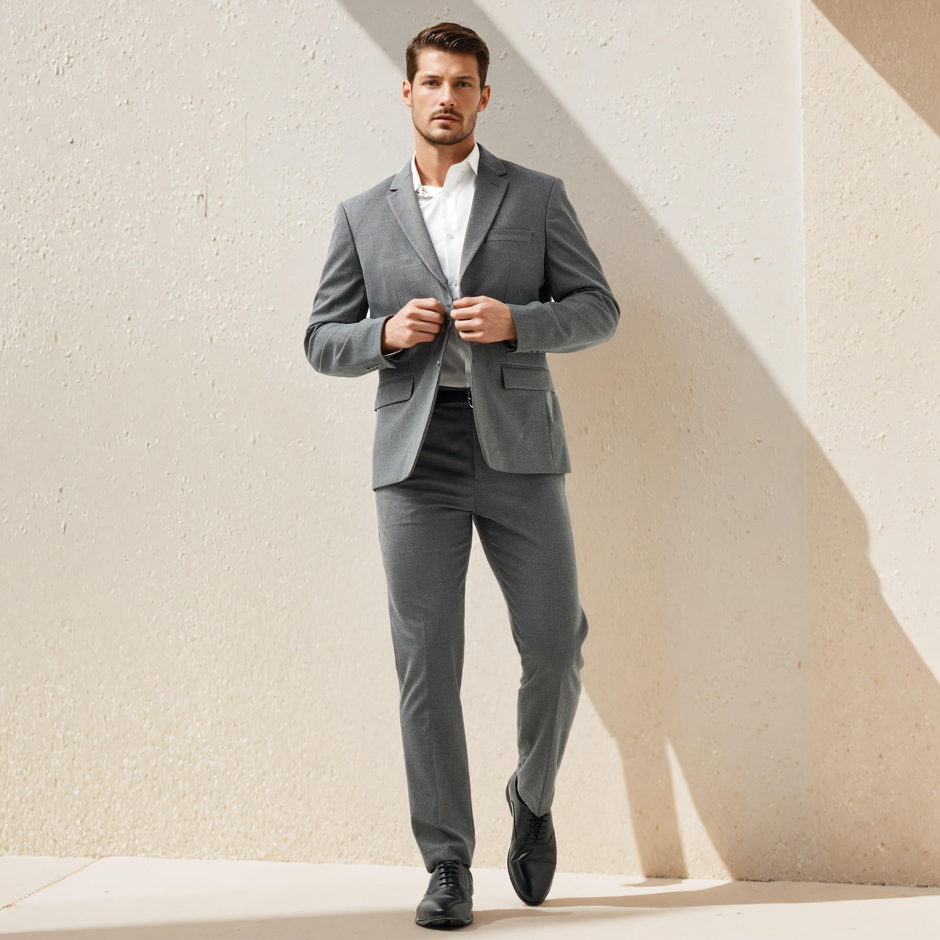 Textured Dobby Notch Lapel Blazer-men-winterwear-jacketsandblazers-image-2