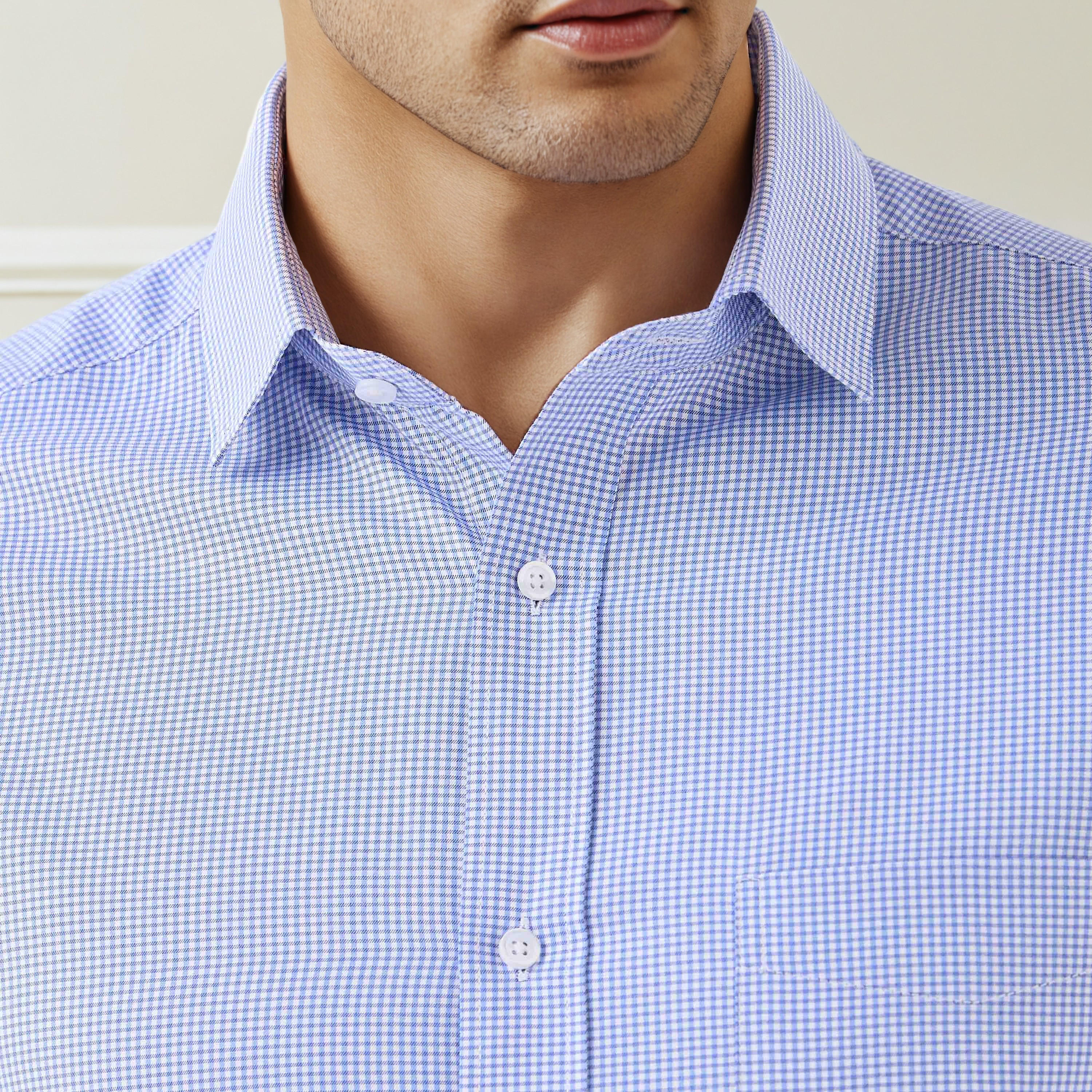 Men Regular Fit Collared Checked Long Sleeves Shirt-men-clothing-shirts-image-5