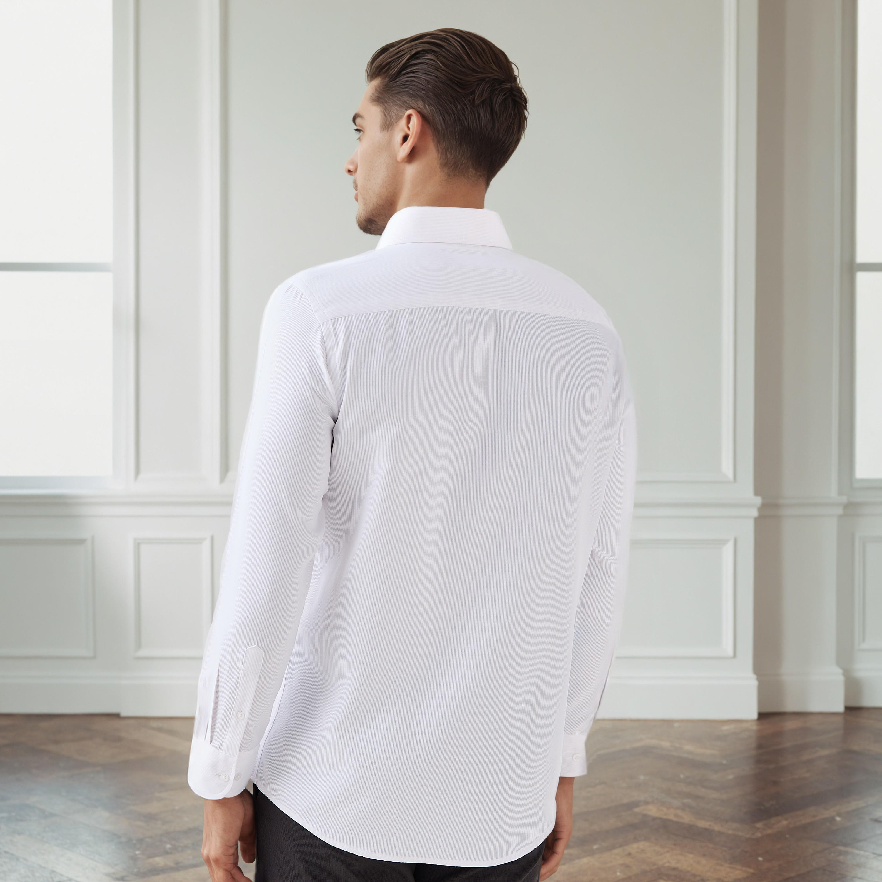 Men Regular Fit Collared Textured Long Sleeves Shirt-men-clothing-shirts-image-3