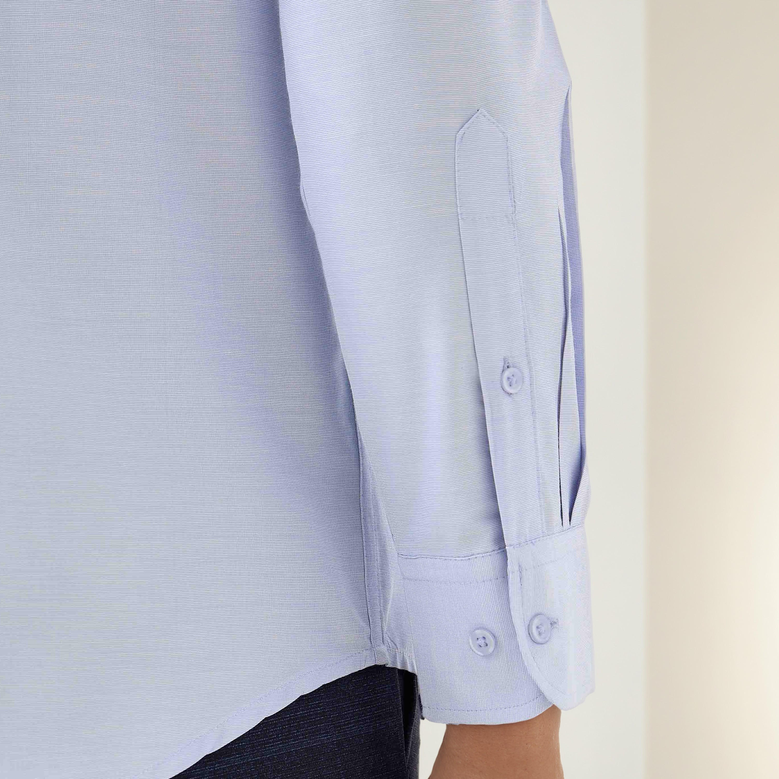 Men Regular Fit Collared Textured Long Sleeves Philaphil Shirt-men-clothing-shirts-image-4