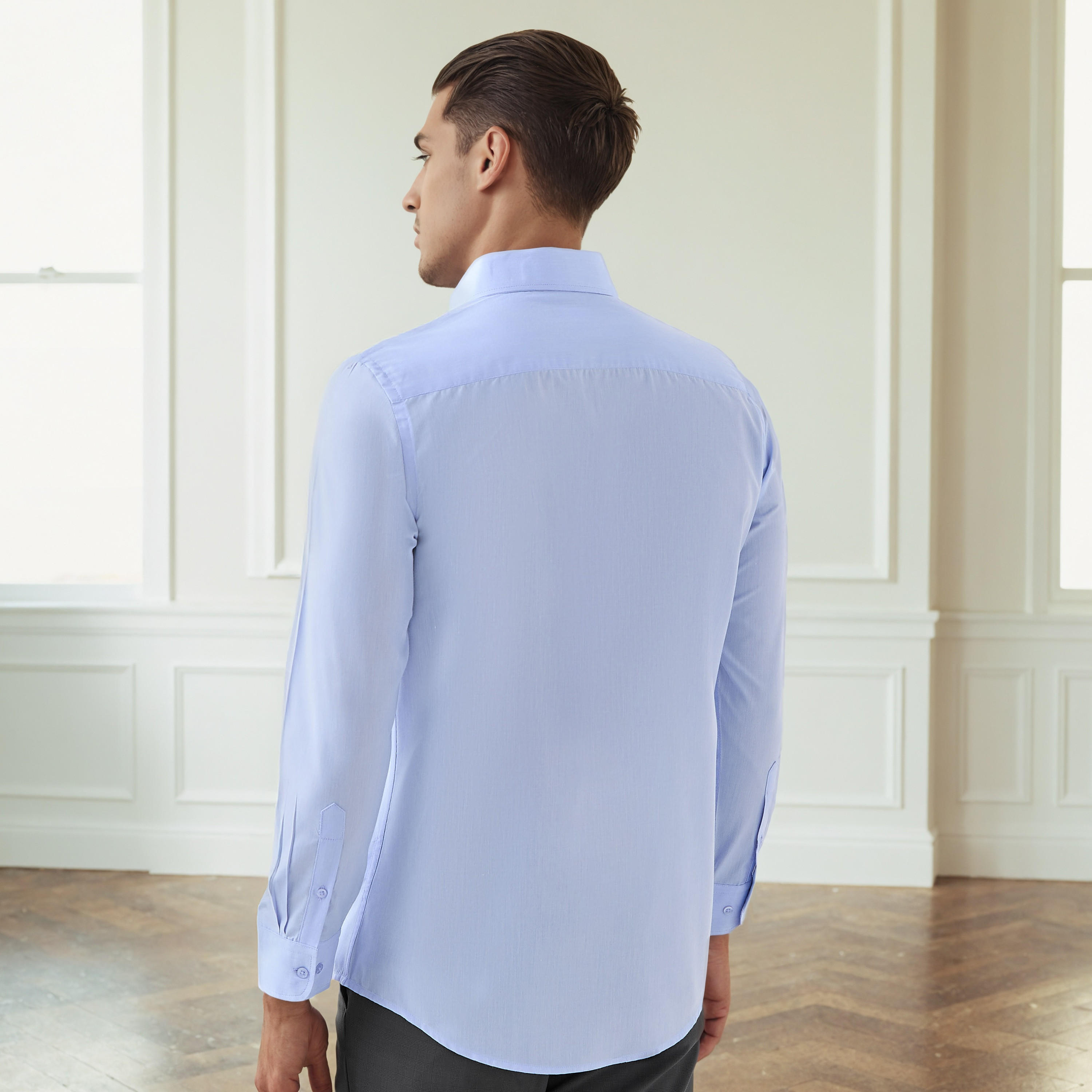 Men Regular Fit Collared Textured Long Sleeves Philaphil Shirt-men-clothing-shirts-image-2