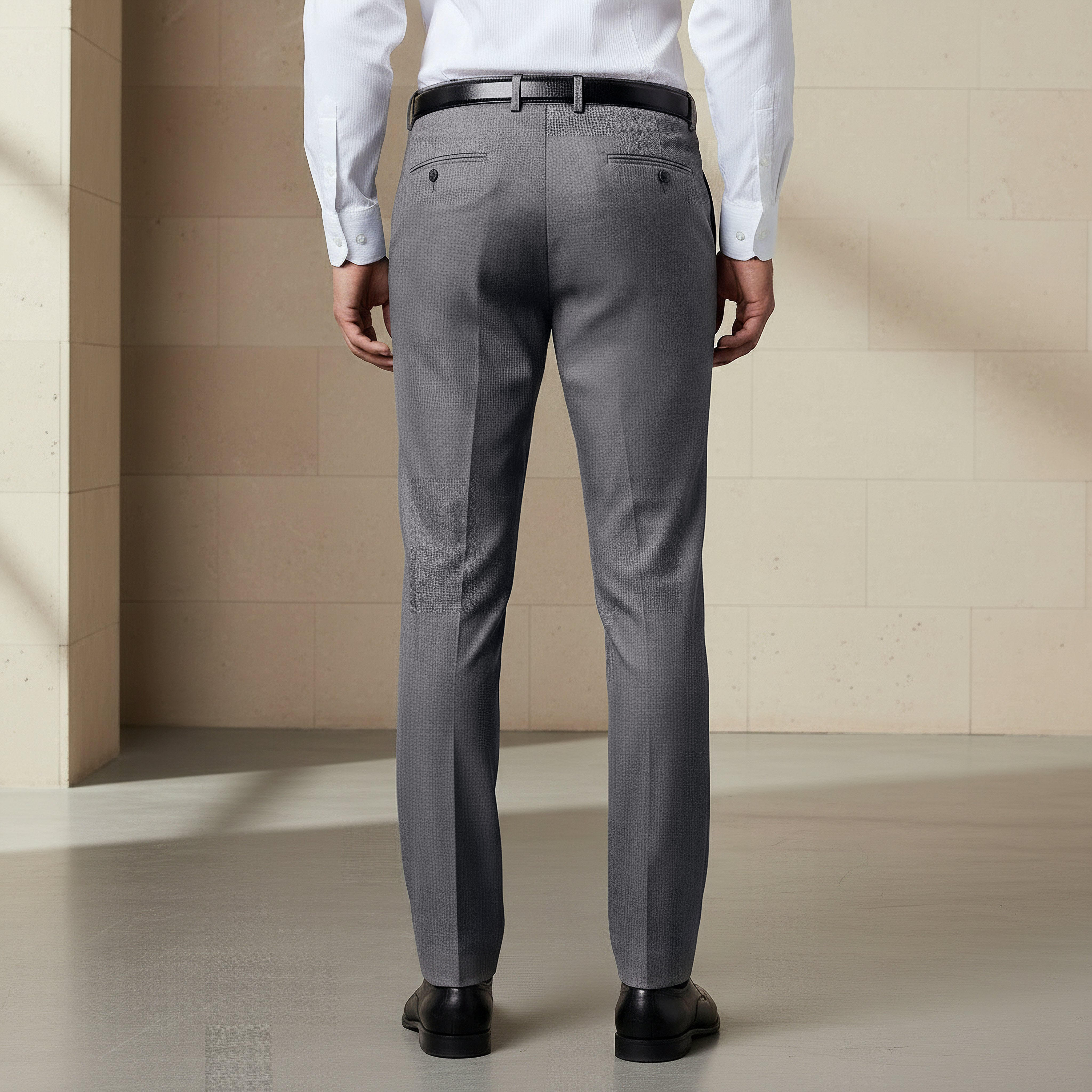 Slim Fit Belted Flexi Waist Trousers-men-clothing-bottoms-trousersandchinos-trousers-image-3