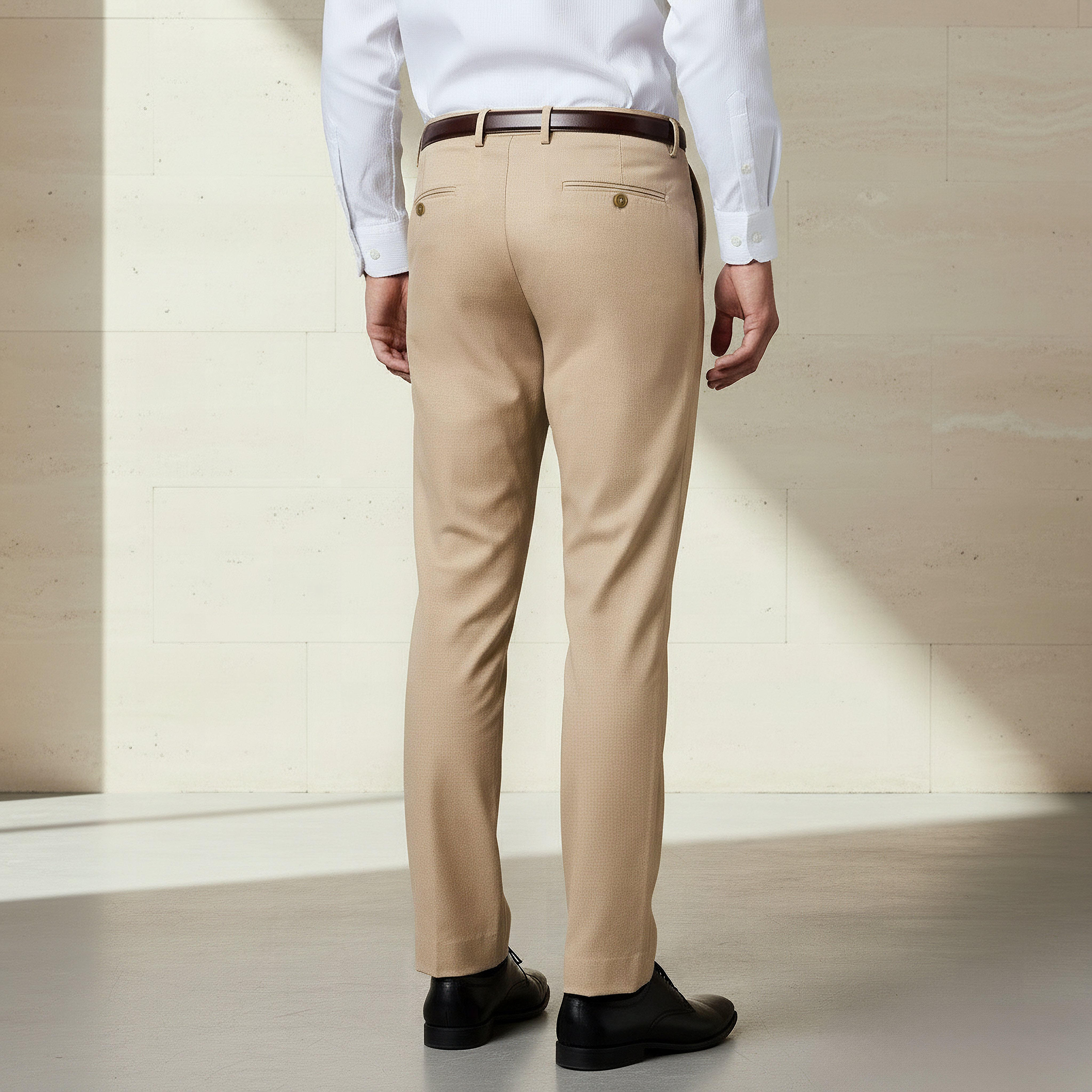 Slim Fit Belted Flexi Waist Trousers-men-clothing-bottoms-trousersandchinos-trousers-image-3