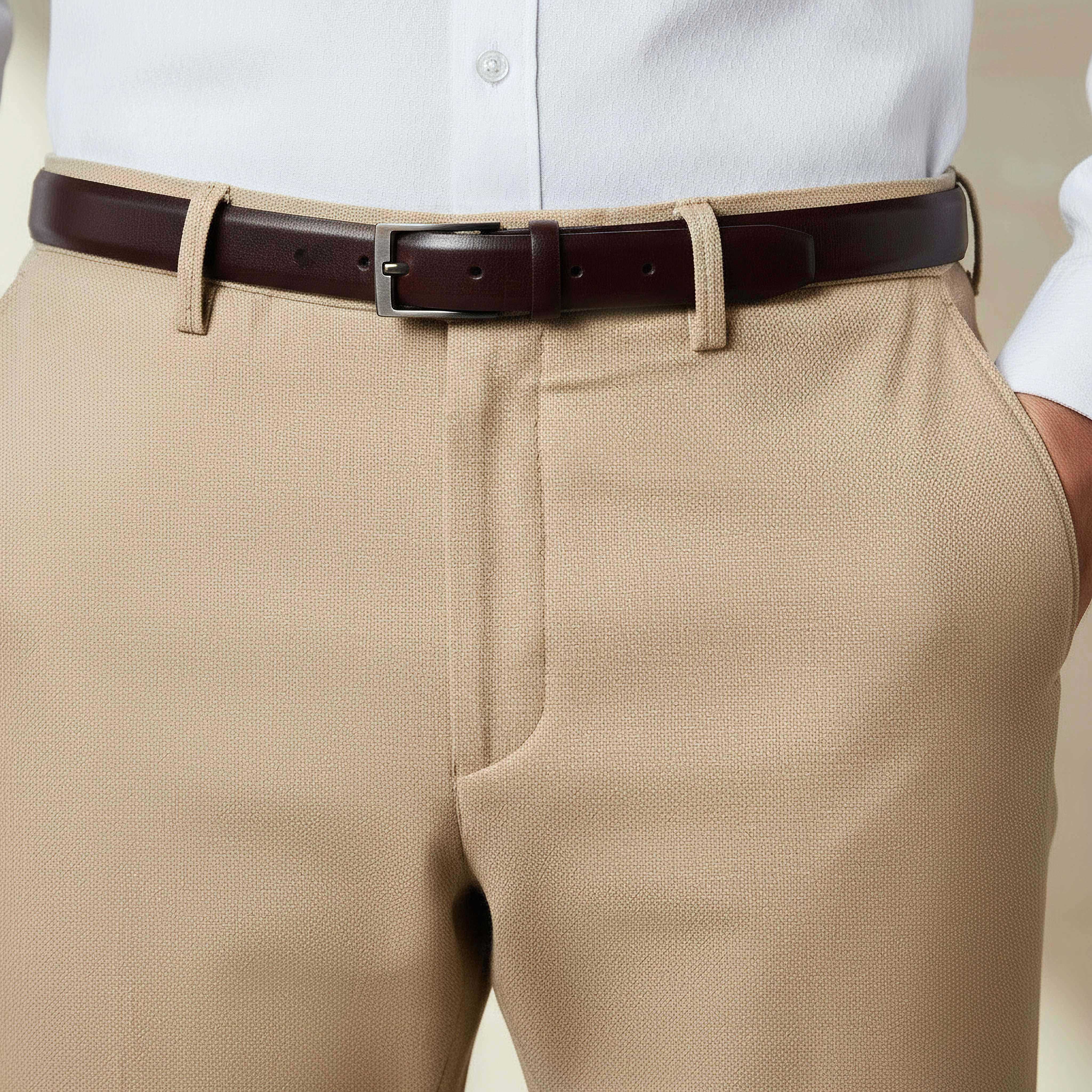 Slim Fit Belted Flexi Waist Trousers-men-clothing-bottoms-trousersandchinos-trousers-image-4