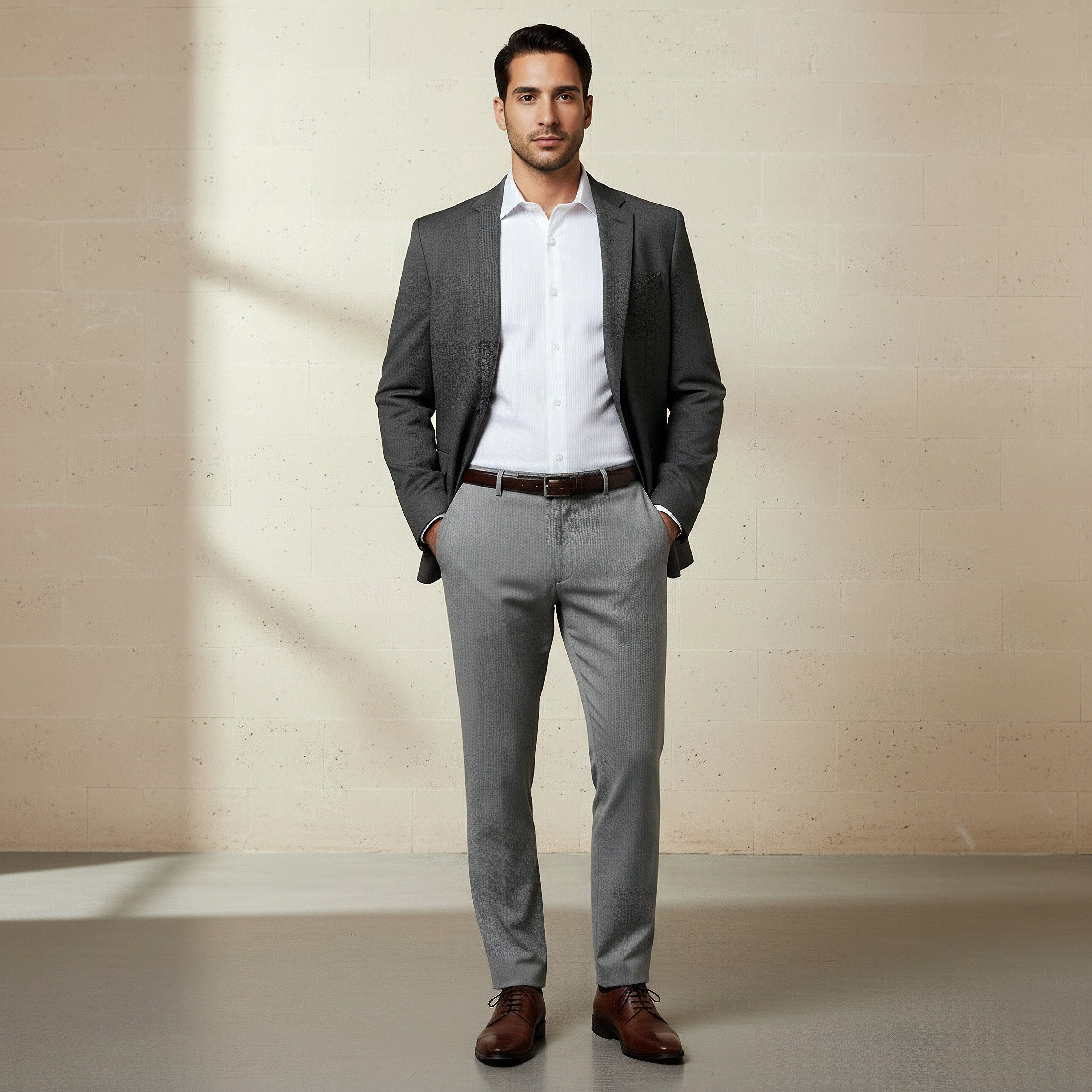 بنطلون بقصة سليم وخصر مرن وحزام -men-clothing-bottoms-trousersandchinos-trousers-image-3