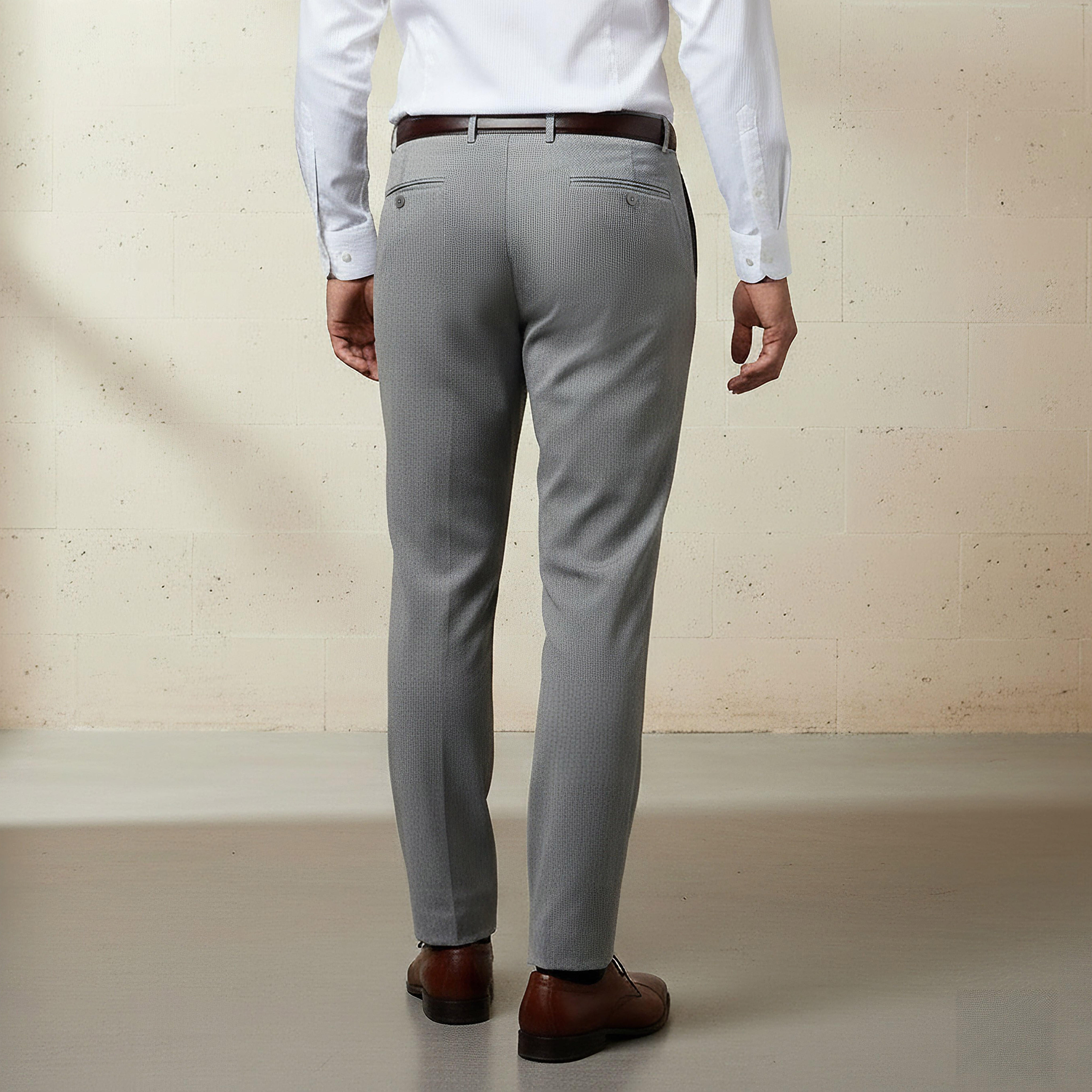 بنطلون بقصة سليم وخصر مرن وحزام -men-clothing-bottoms-trousersandchinos-trousers-image-2