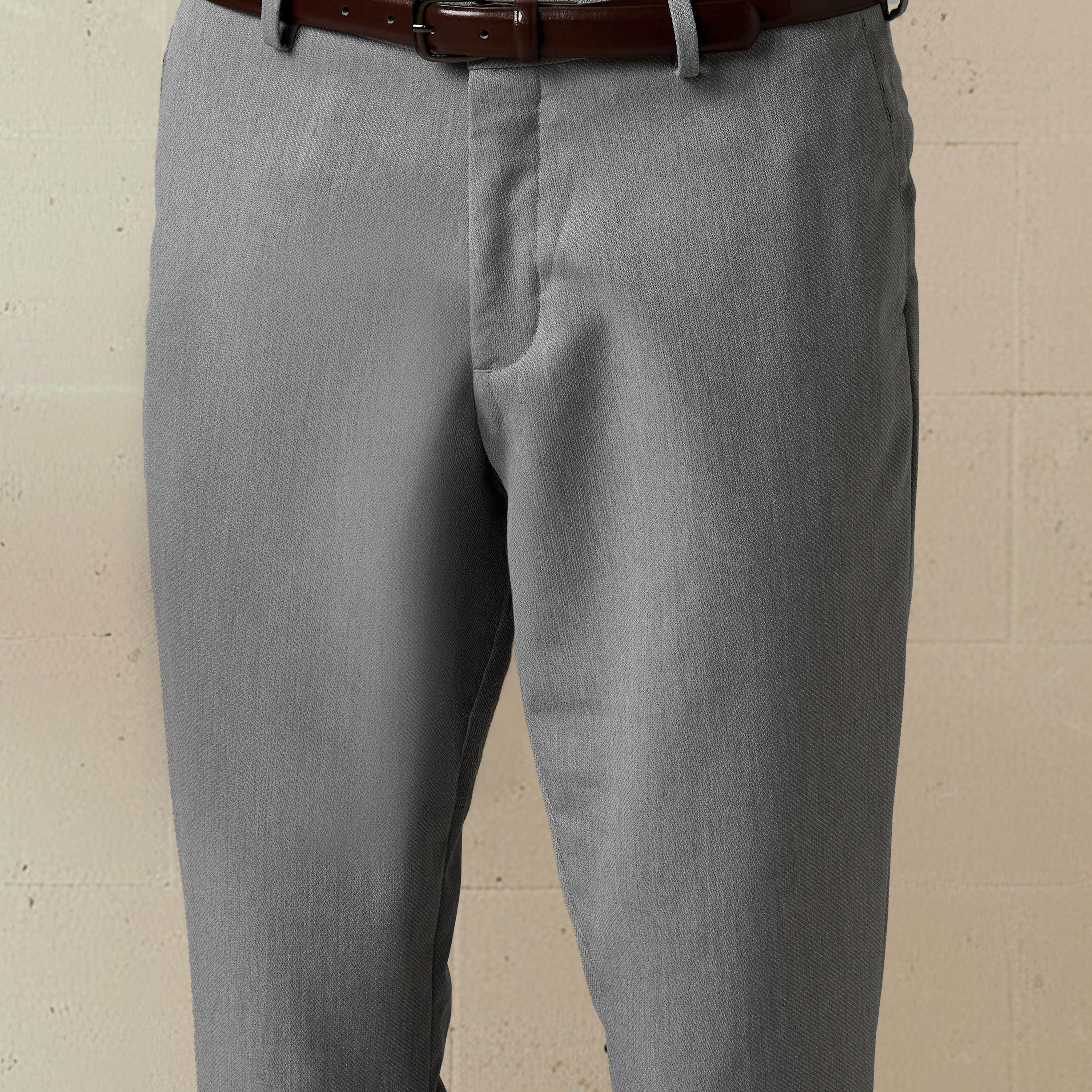 بنطلون بقصة سليم وخصر مرن وحزام -men-clothing-bottoms-trousersandchinos-trousers-image-1