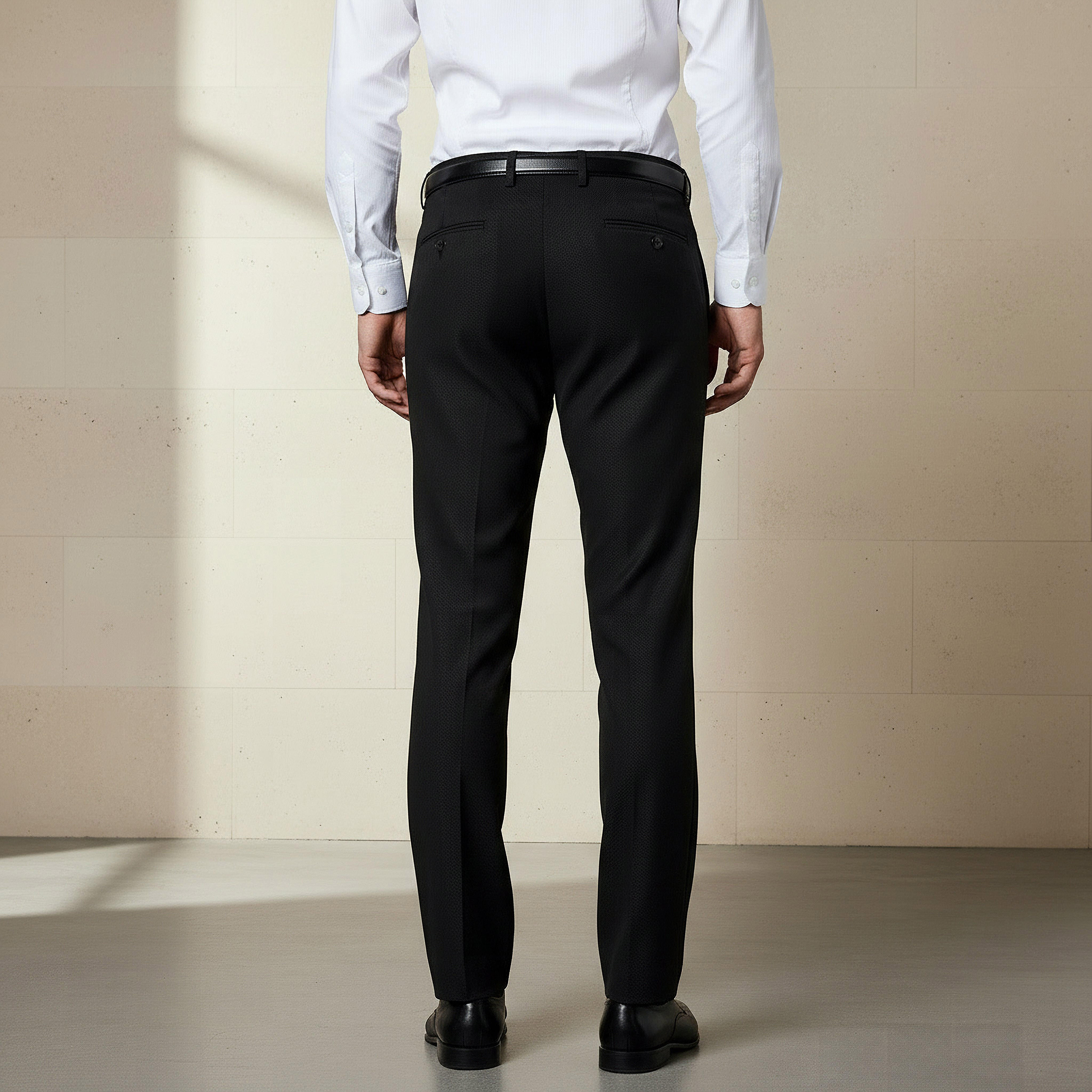Slim Fit Belted Flexi Waist Trousers-men-clothing-bottoms-trousersandchinos-trousers-image-3