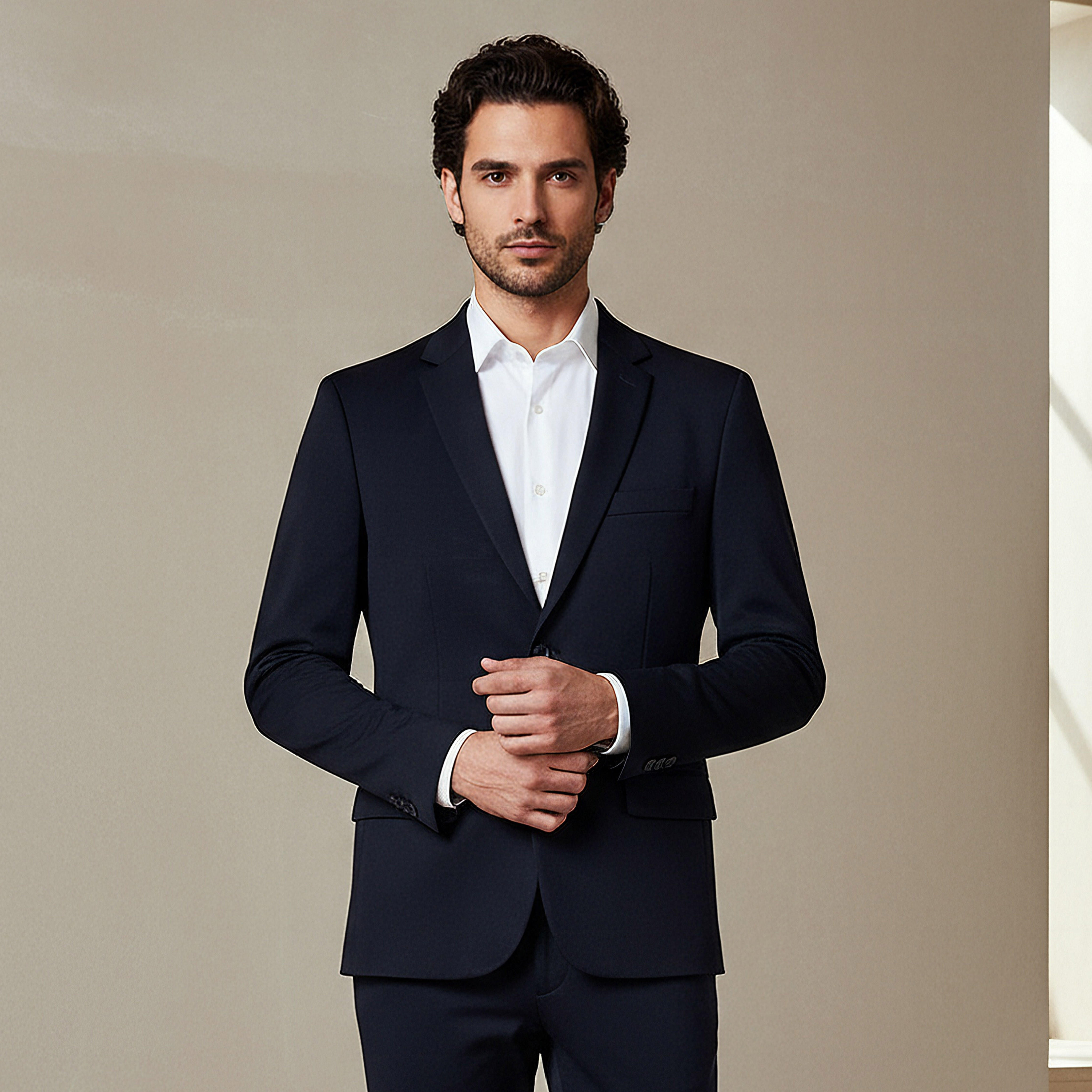 Men Slim Fit Notched Lapel Blazer-men-winterwear-jacketsandblazers-image-1