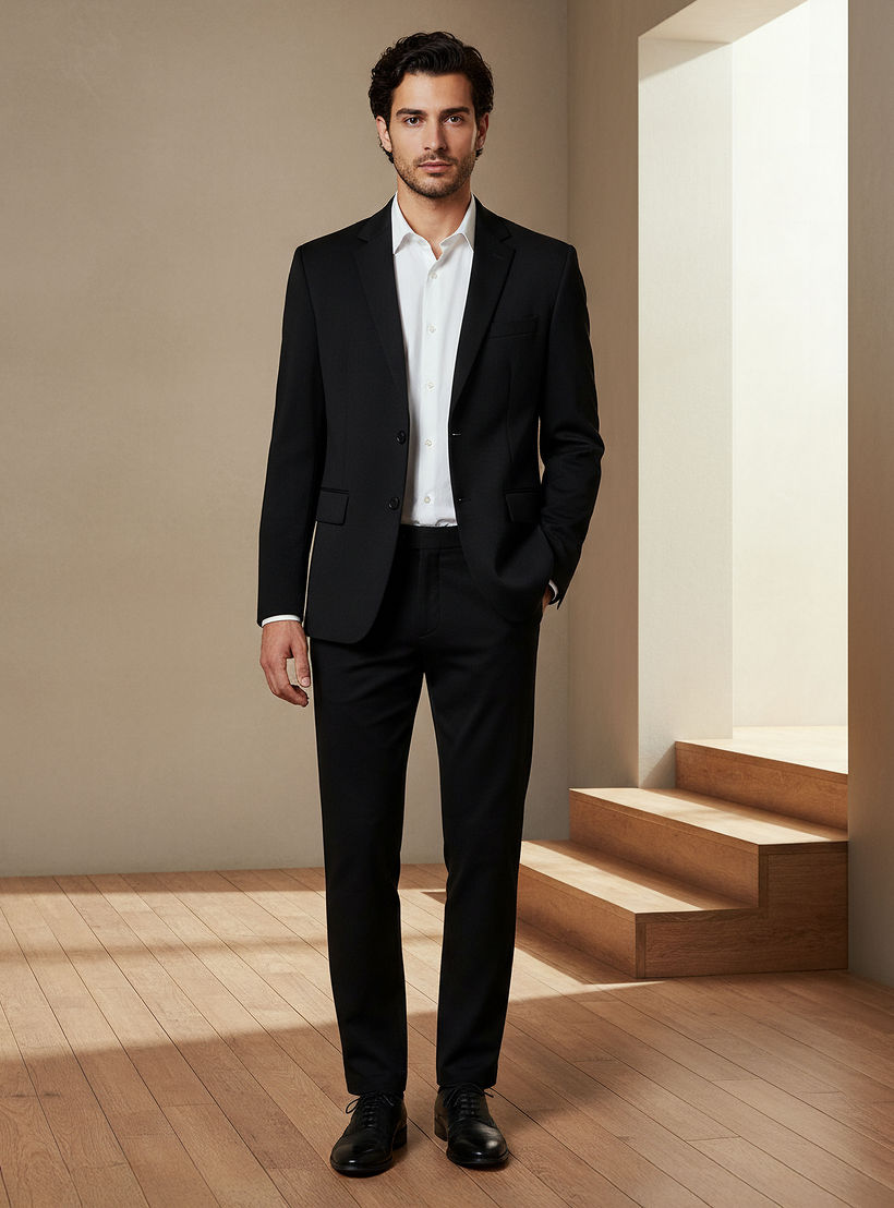 Slim Fit Flexi Waist Trousers-men-clothing-coordsets-image-2