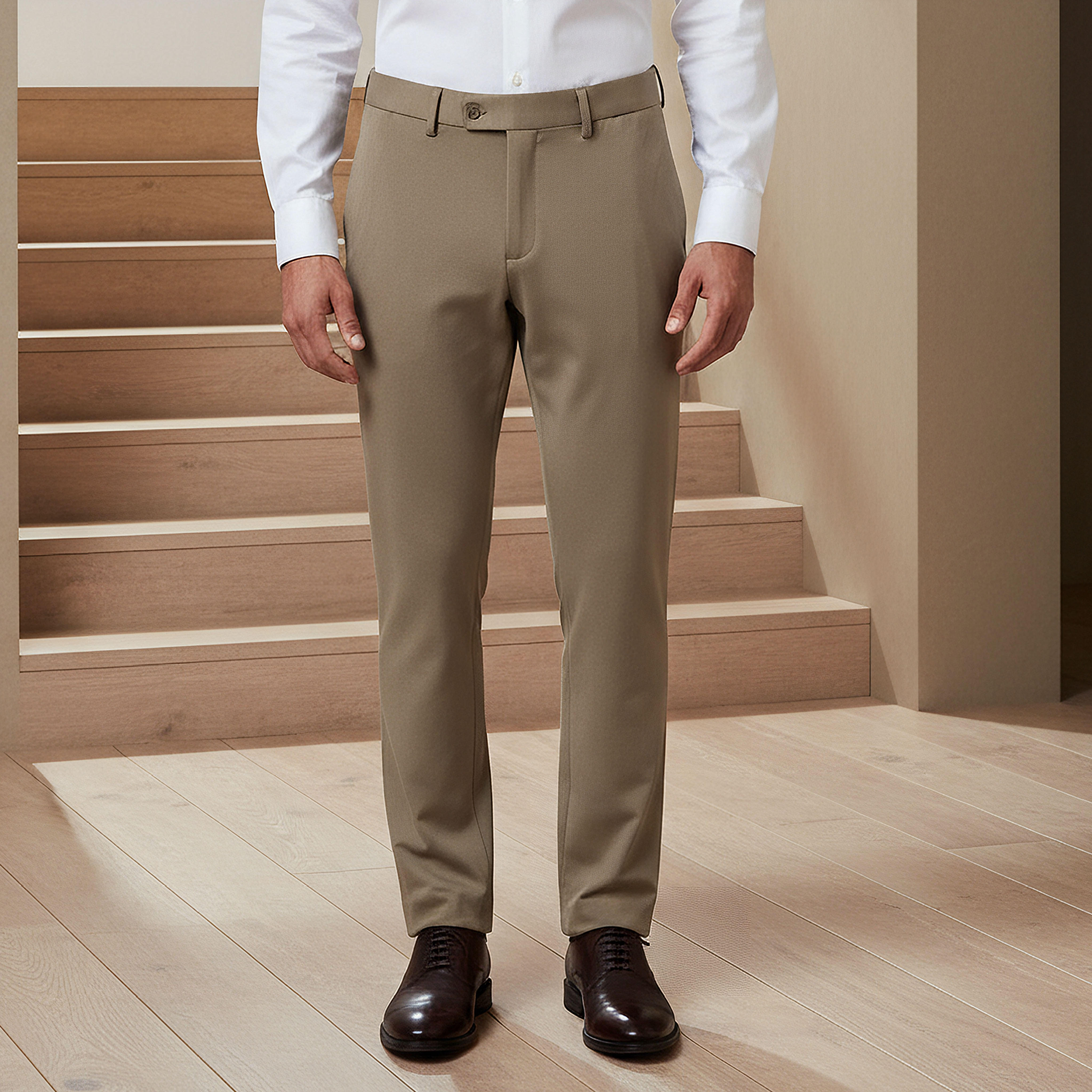 بنطلون بقصة سليم وخصر مرن -men-clothing-coordsets-image-5
