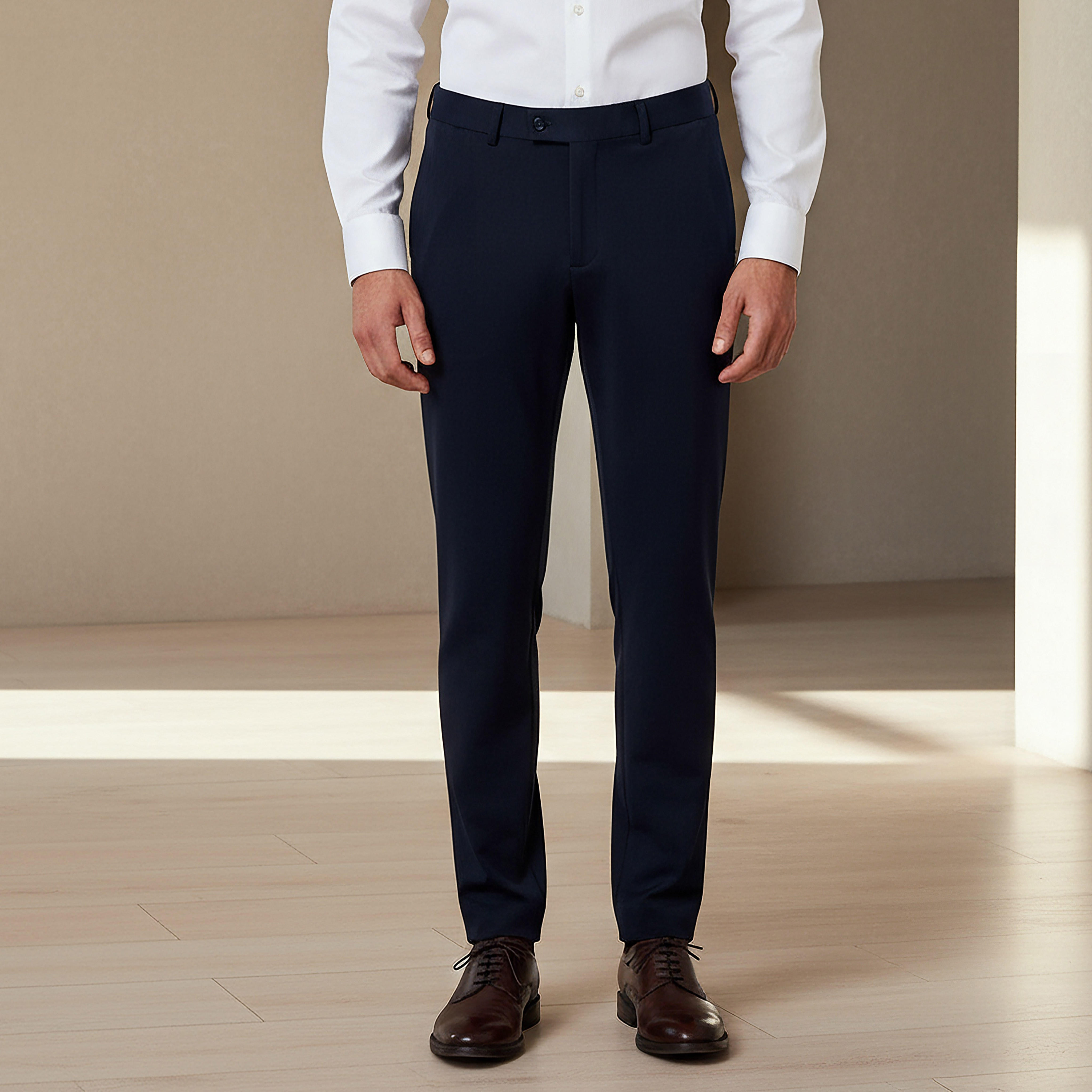 Slim Fit Flexi Waist Trousers-men-clothing-coordsets-image-1
