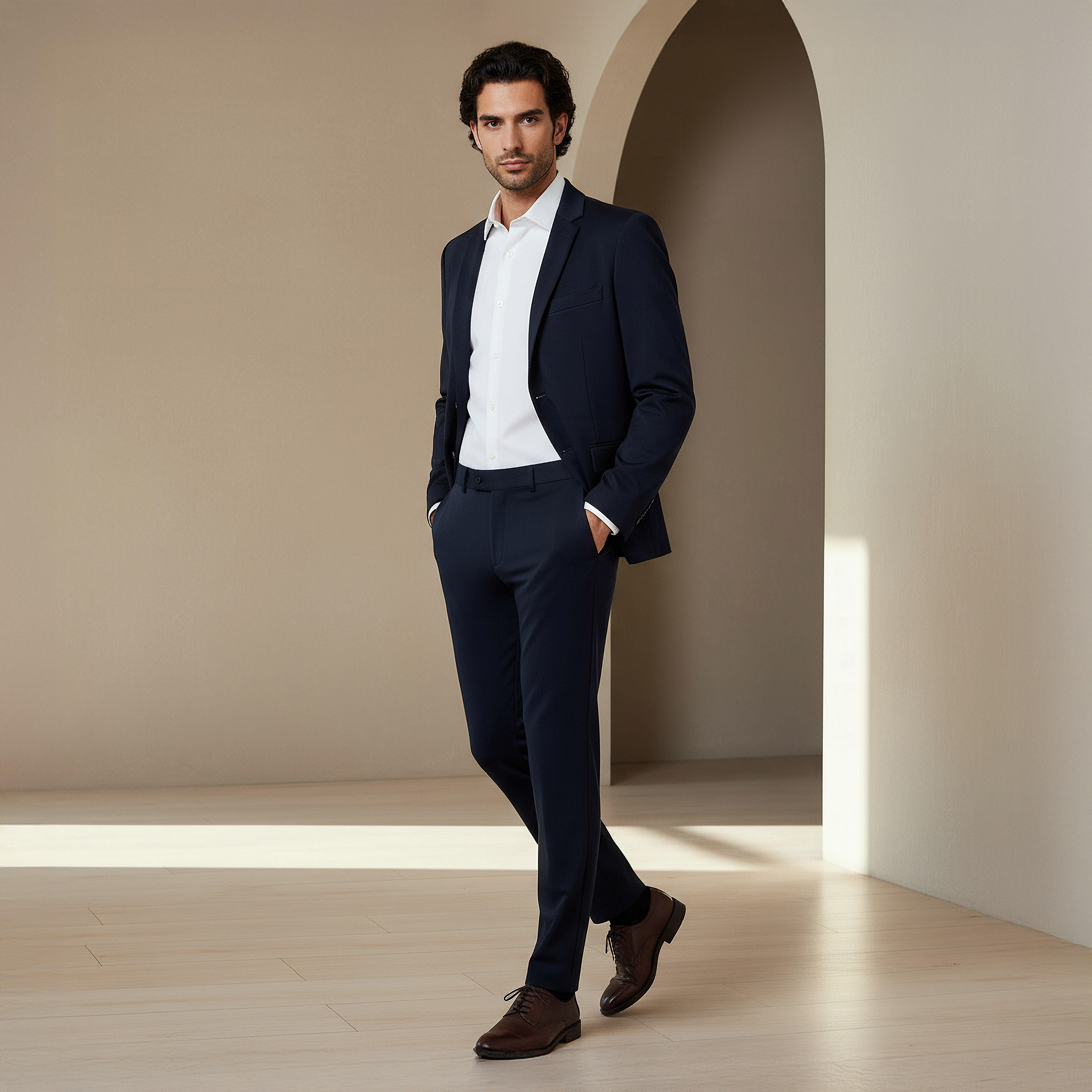 Slim Fit Flexi Waist Trousers-men-clothing-coordsets-image-5