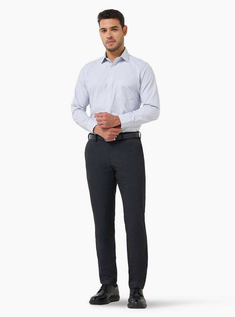 قميص كاروهات بياقة وقصة عادية وأكمام طويلة للرجال-men-clothing-shirts-image-3