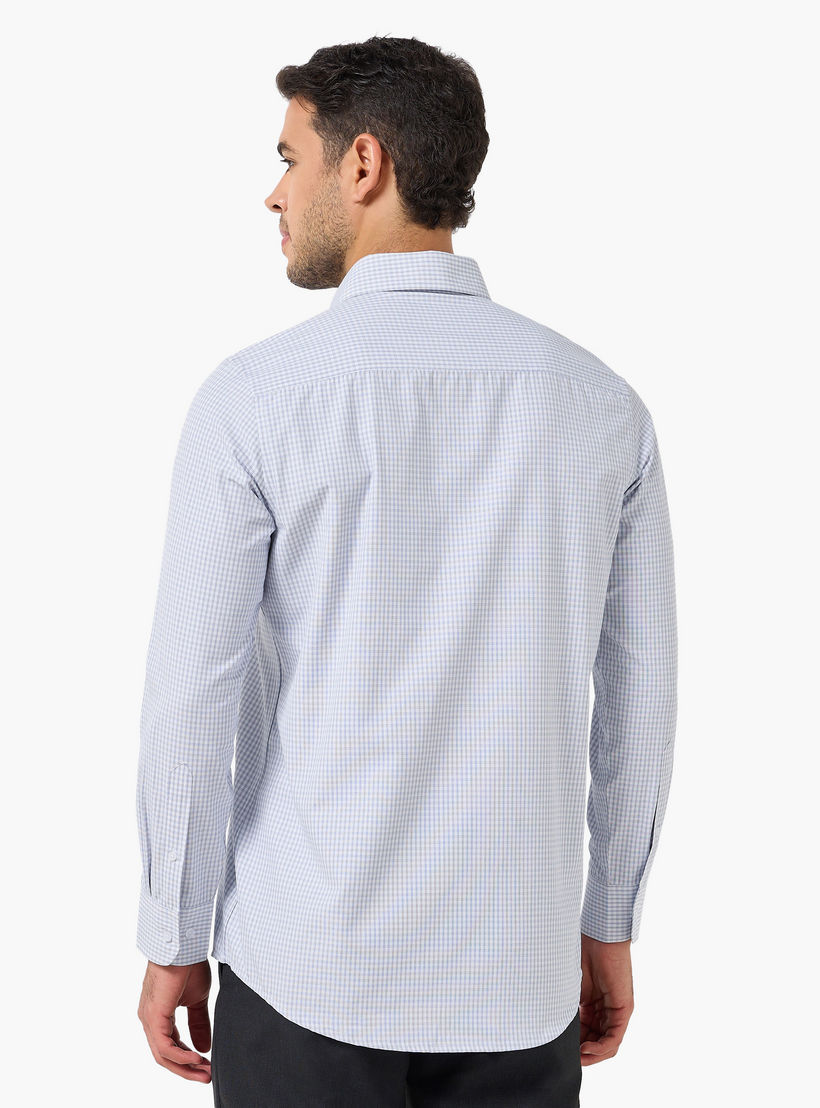 قميص كاروهات بياقة وقصة عادية وأكمام طويلة للرجال-men-clothing-shirts-image-2