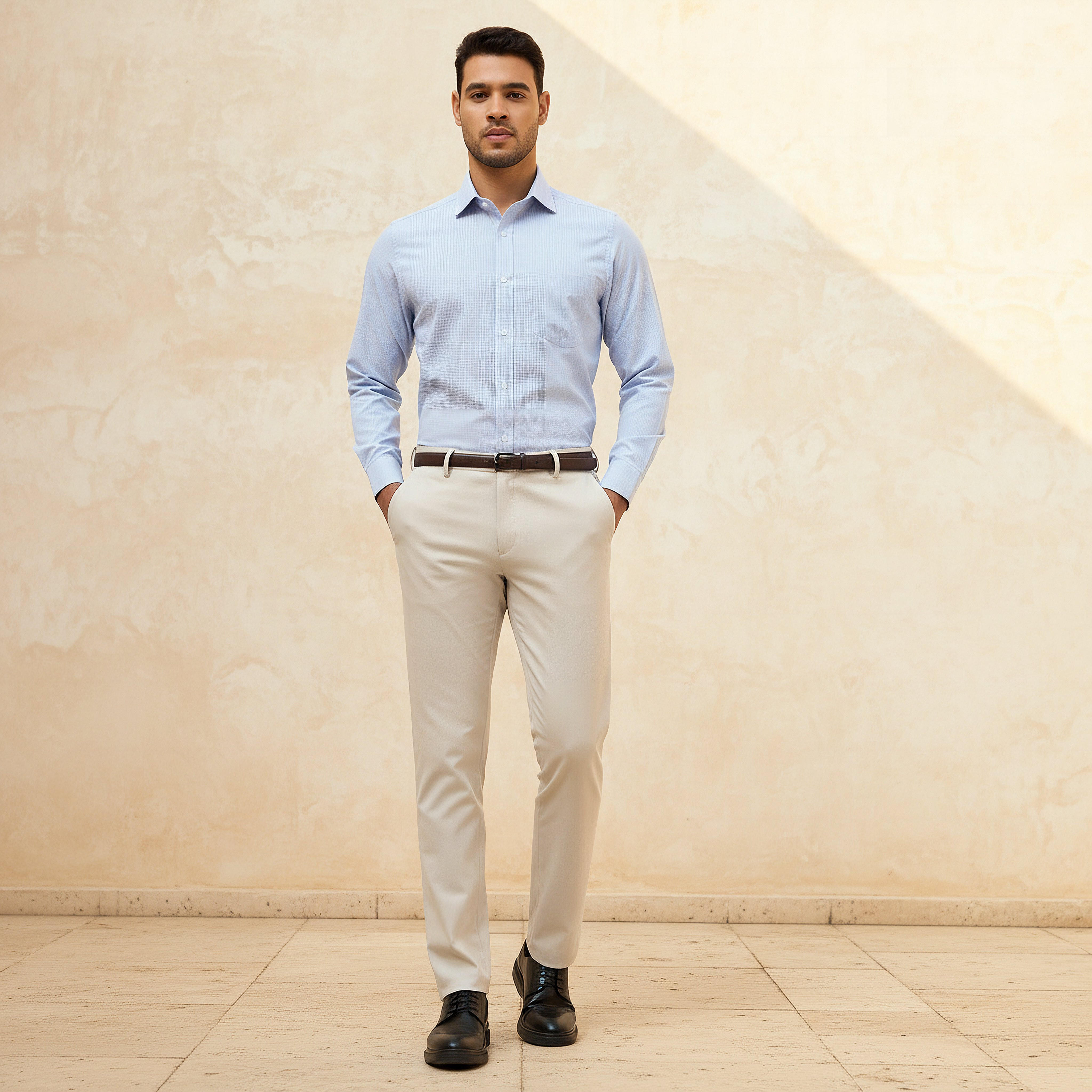 Men Regular Fit Collared Checked Long Sleeves Shirt-men-clothing-shirts-image-3