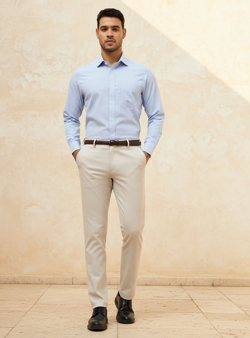 Men Regular Fit Collared Checked Long Sleeves Shirt-men-clothing-shirts-image-3