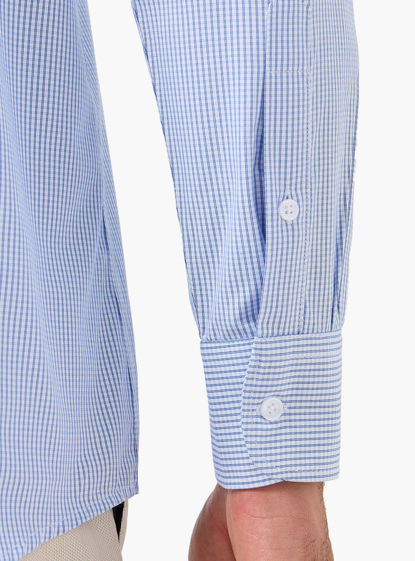 Men Regular Fit Collared Checked Long Sleeves Shirt-men-clothing-shirts-image-7
