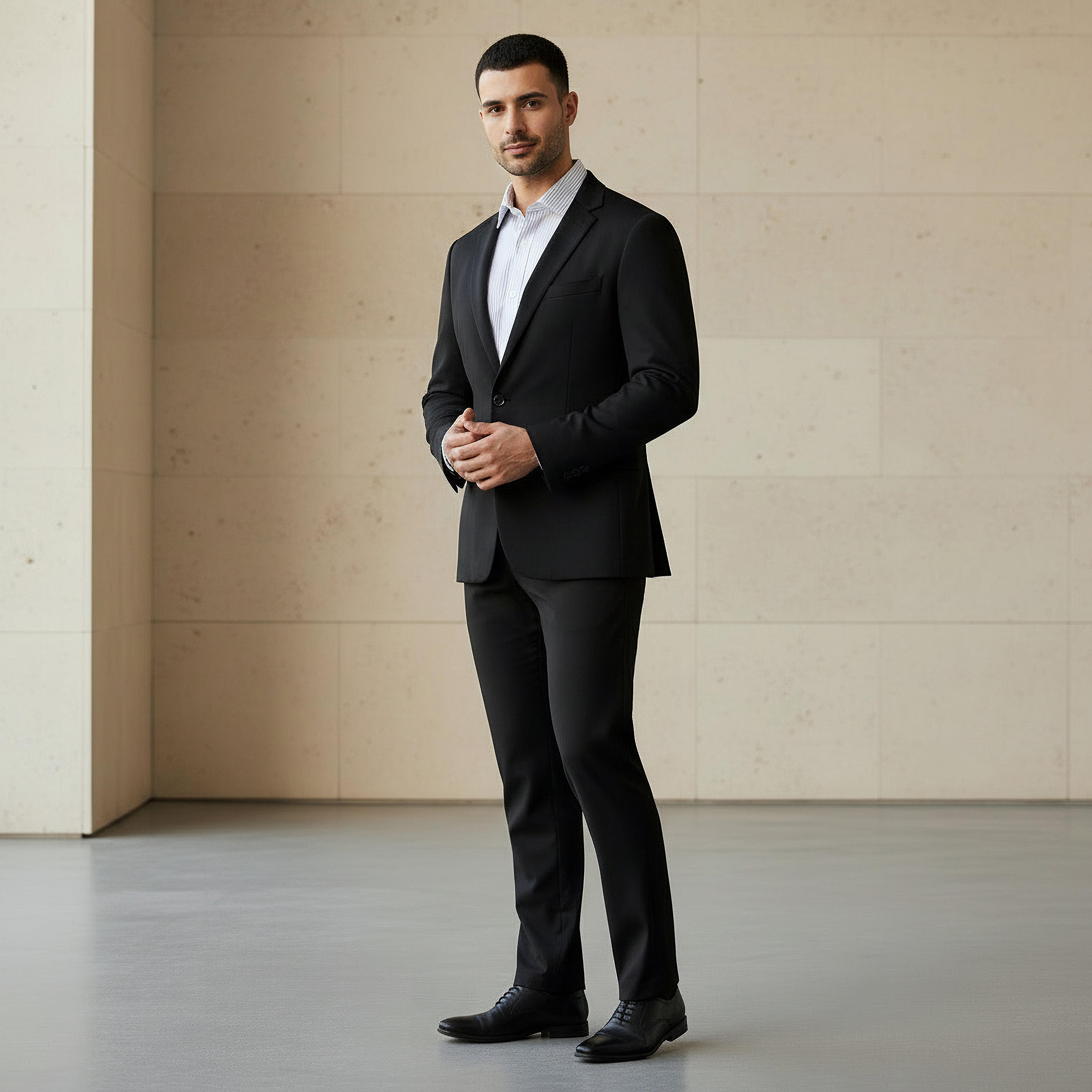قميص مخطط بياقة عادية وأكمام طويلة للرجال-men-clothing-shirts-image-2