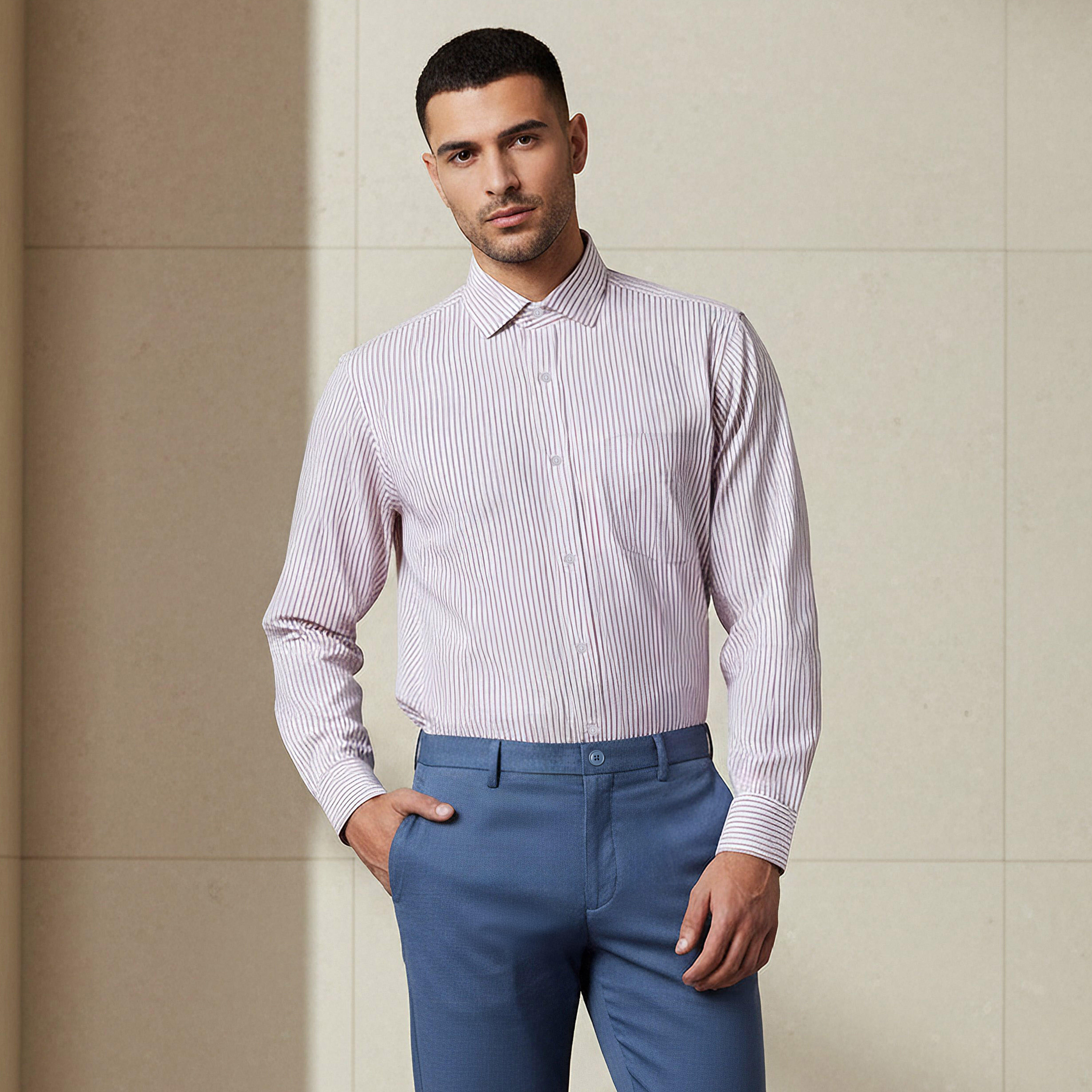 Men Collared Striped Long Sleeves Shirt-PROMO_SP_KSA_6_BUY3FORSAR119_130625-image-1