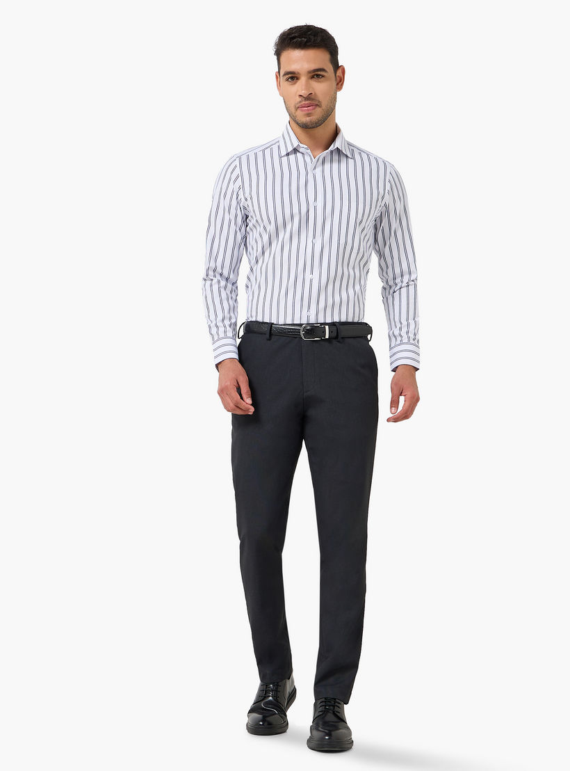 قميص مخطط بياقة عادية وأكمام طويلة للرجال-men-clothing-shirts-image-4