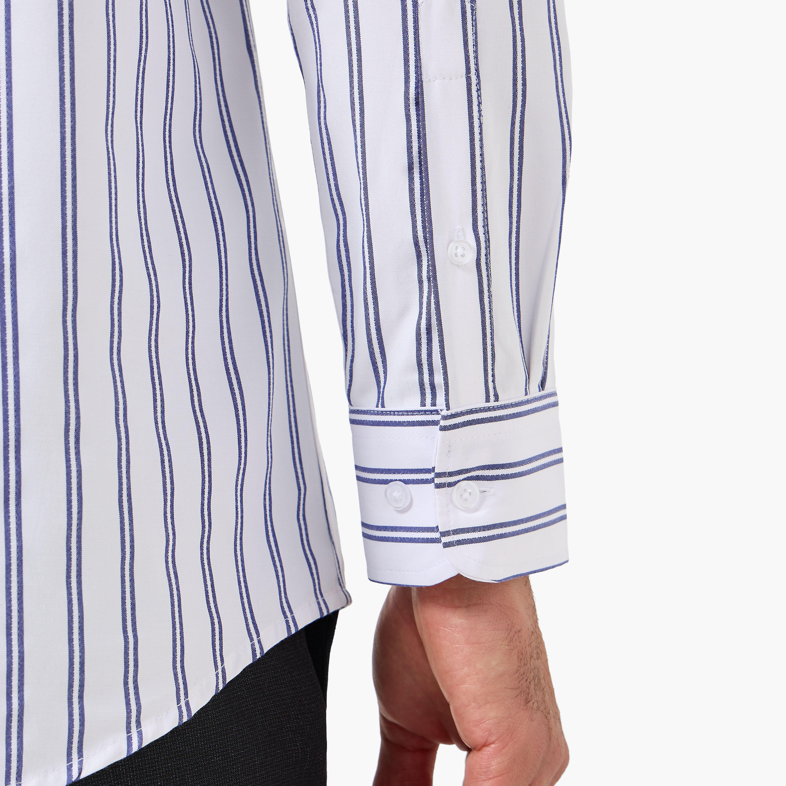 قميص مخطط بياقة عادية وأكمام طويلة للرجال-men-clothing-shirts-image-6