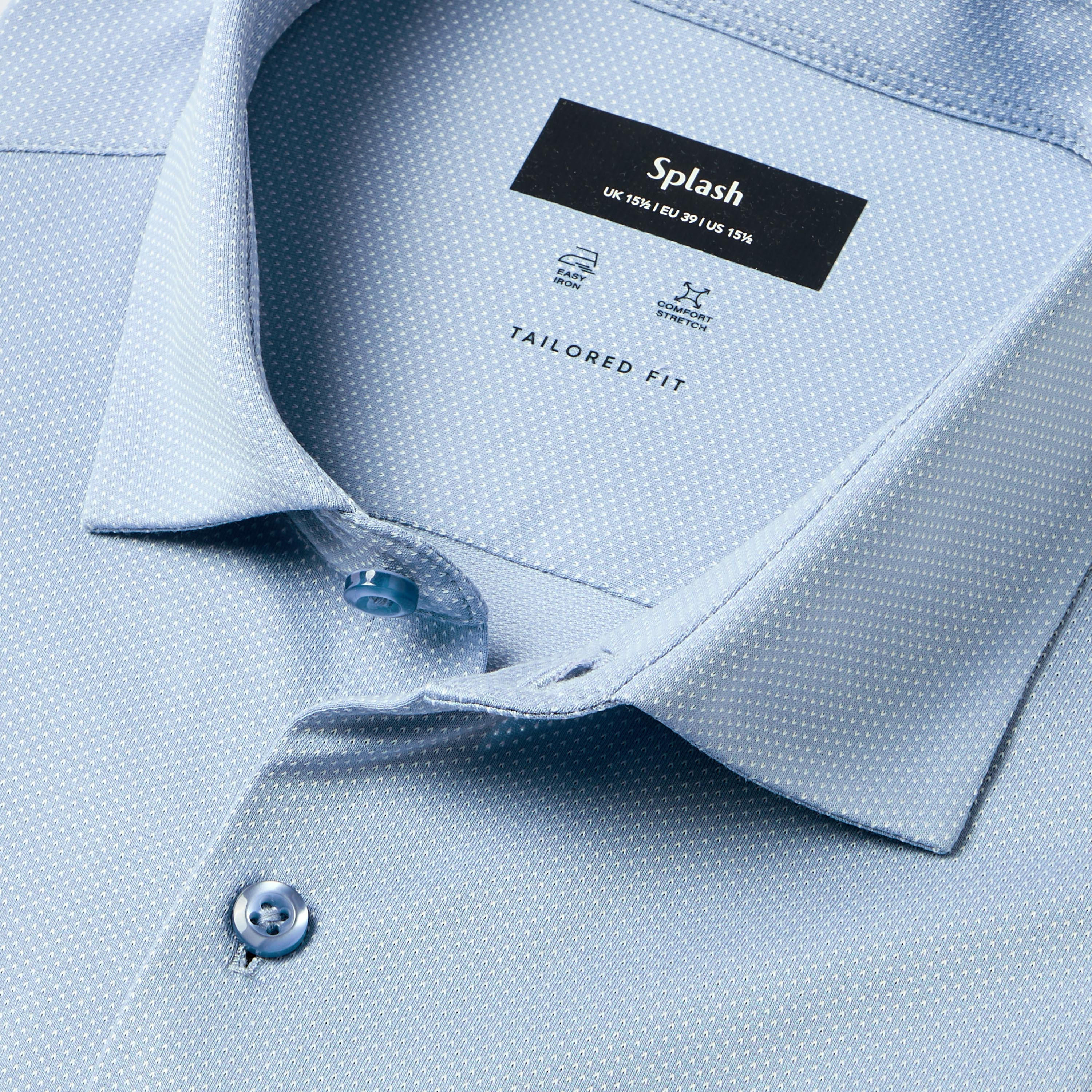 قميص بقصة عادية وياقة وملمس بارز وأكمام طويلة للرجال-men-clothing-shirts-image-5