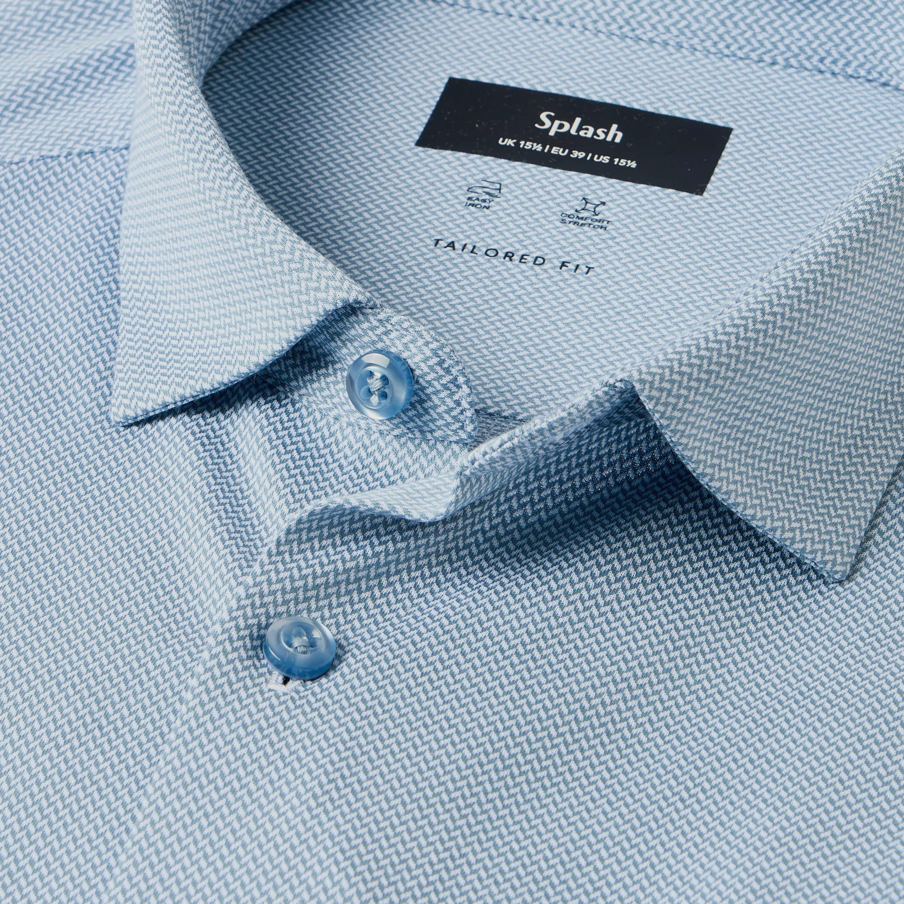 قميص بارز الملمس بقصة عادية وياقة وأكمام طويلة للرجال-men-clothing-shirts-image-5