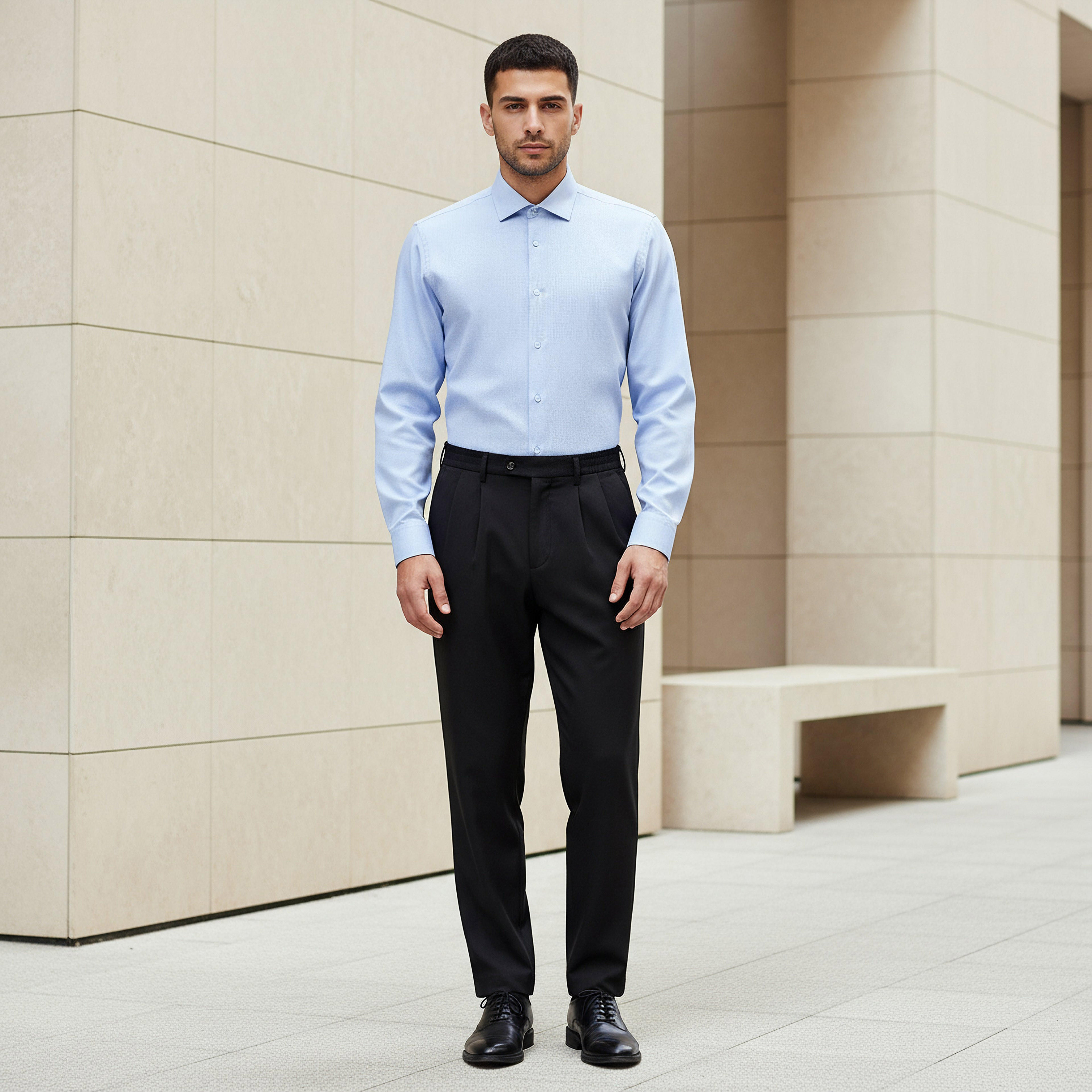 Men Regular Fit Collared Textured Long Sleeves Shirt-men-clothing-shirts-image-4