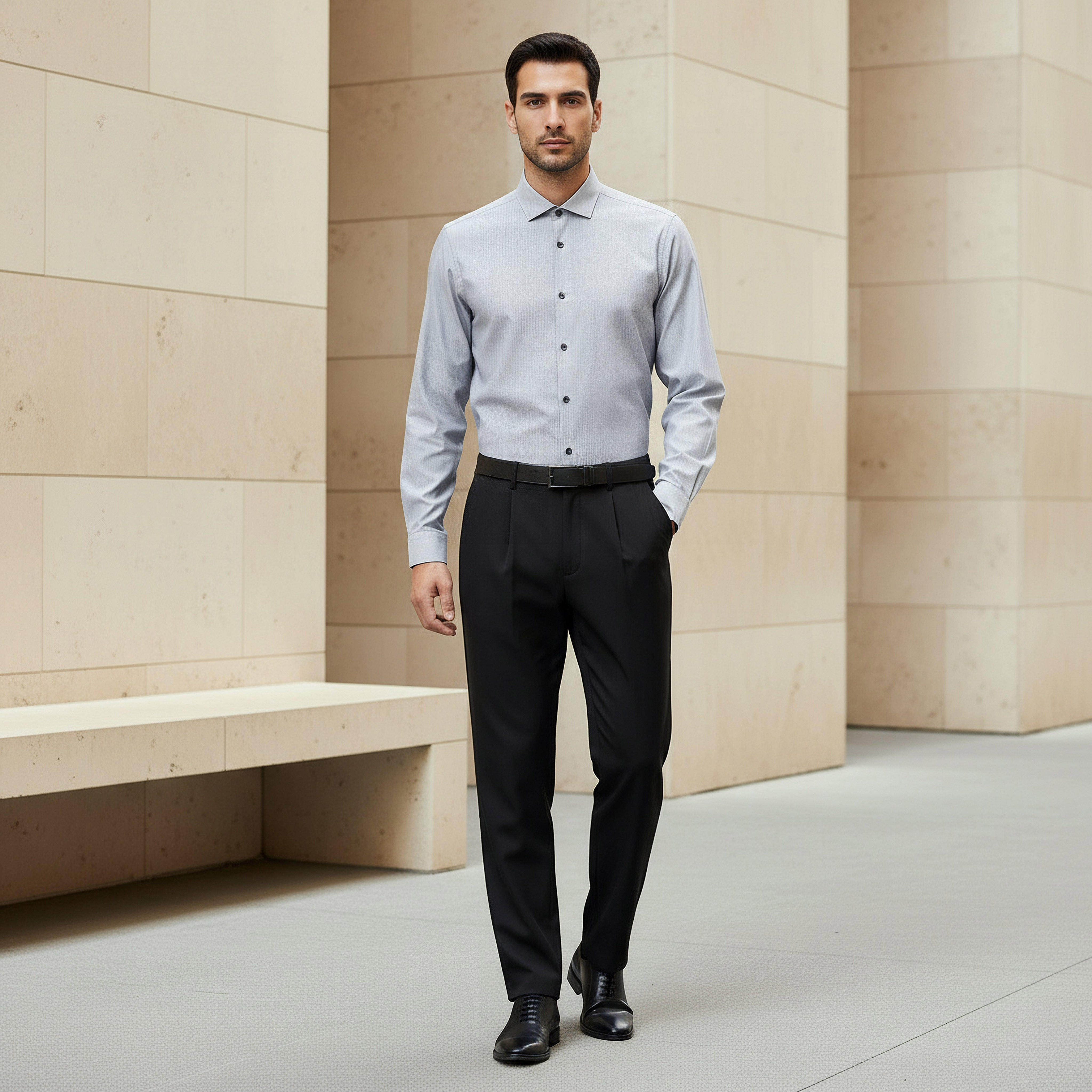 قميص رجالي مخطط بأكمام طويلة وياقة وقصة عادية-men-clothing-shirts-image-5